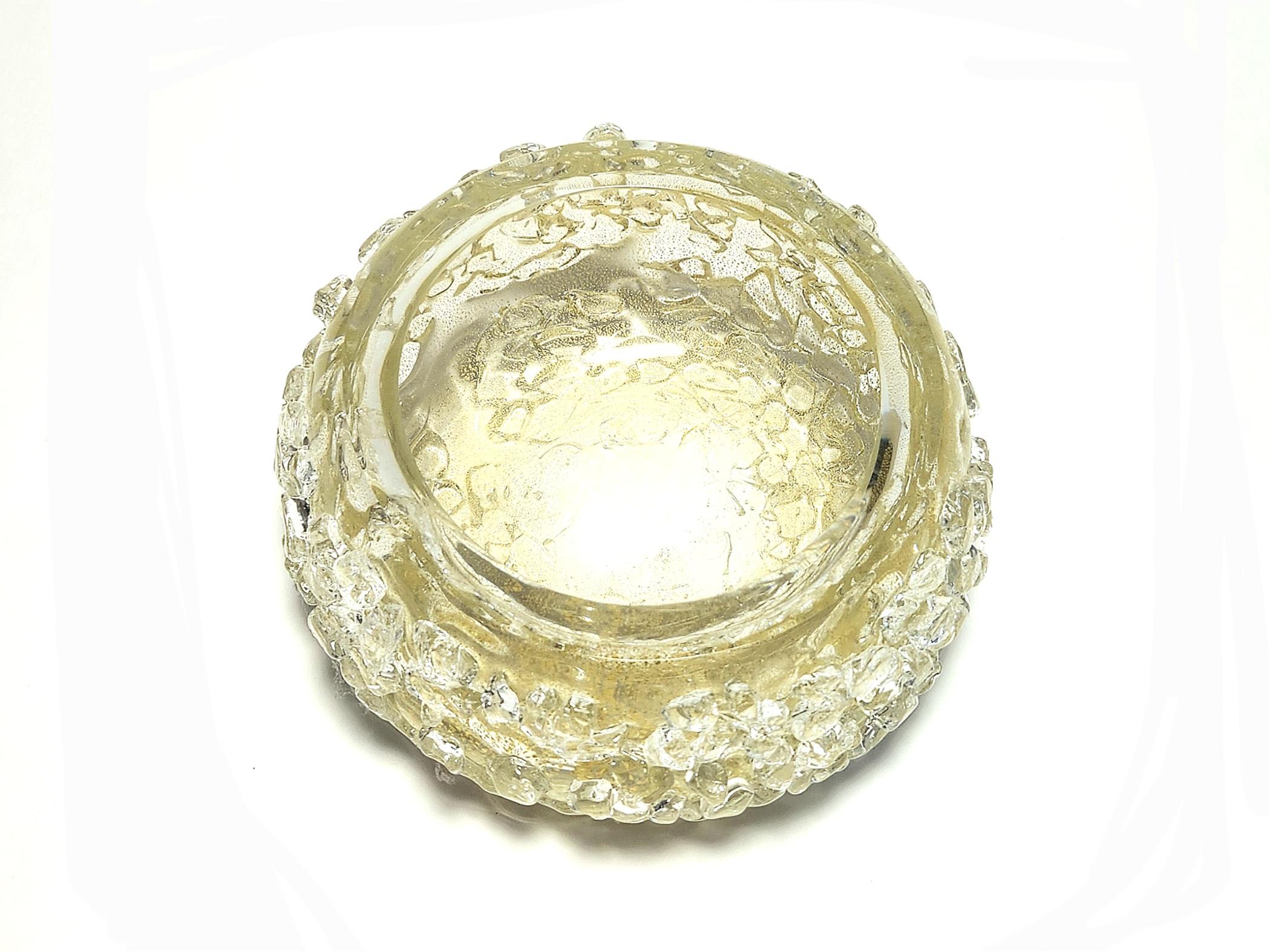 Moderno Ciotola d'oro Bling realizzata a mano con fallo d'oro 23K e frammenti di cristallo in vendita