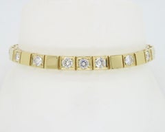 Gold Block and 3.20ctw Diamond Bracelet