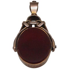 Gold Bloodstone and Carnelian Fob