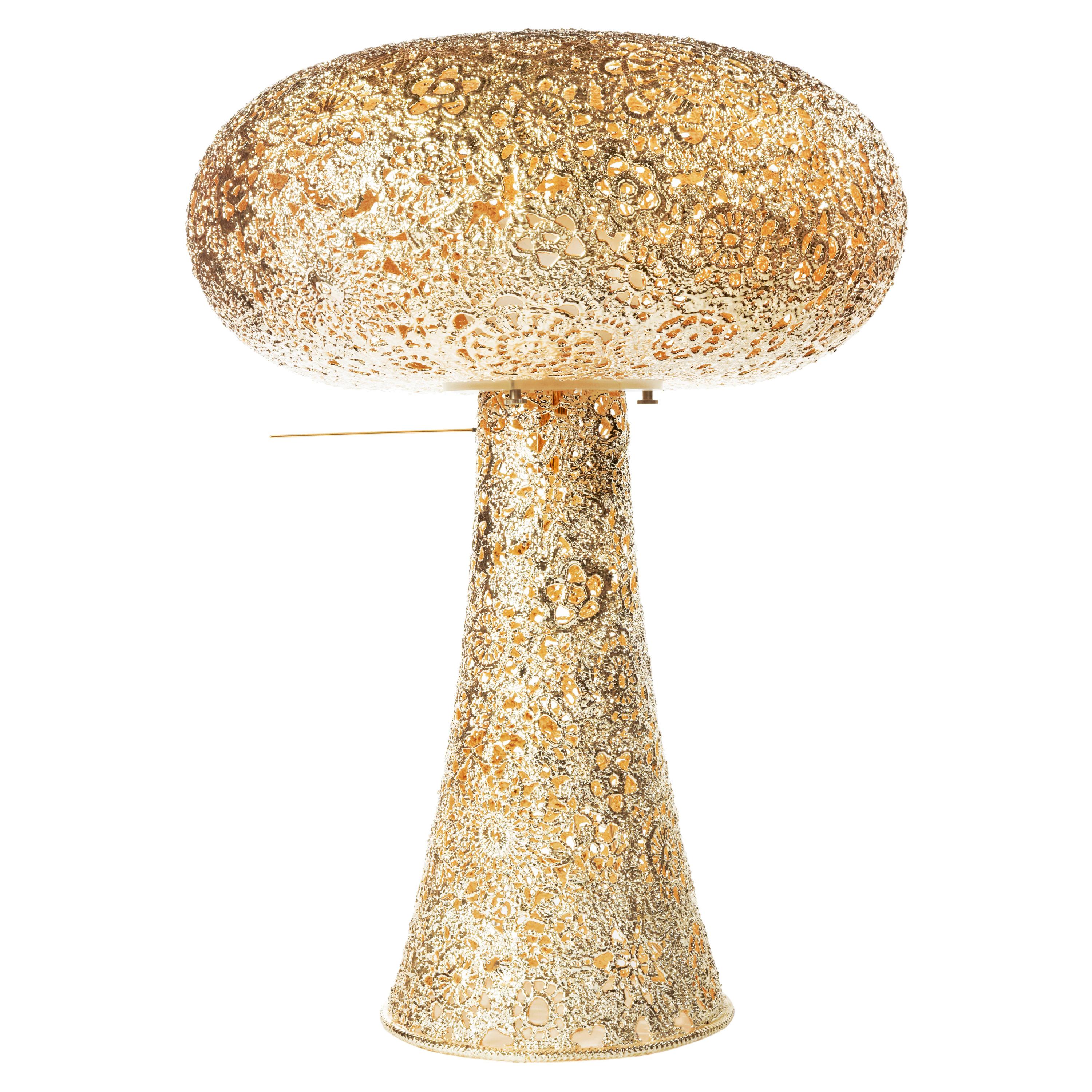 Gold Blossom, by Marcel Wanders, Crocheted Lamp, 2010, Gold, Edition #2/5