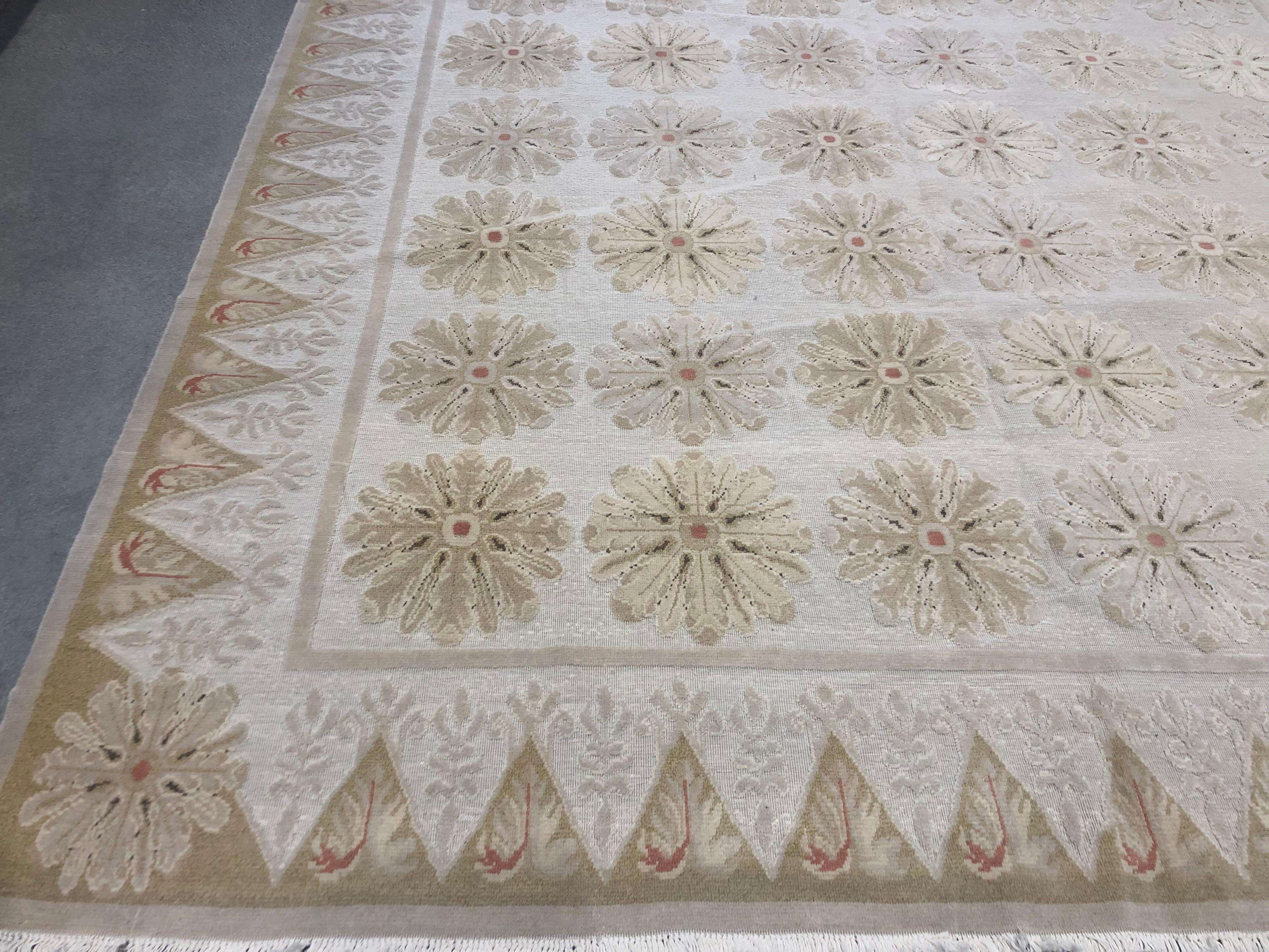 Hand-Knotted Gold Blossoms Rug For Sale