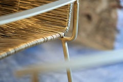 Panchina da giardino Gold Boy con finitura oro-titanio, edizione fatta a mano da Ango