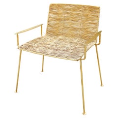 Gold Boy Garden Chair in Gold Titan-Finish - Modern-Classy Look Outdoor-Stuhl