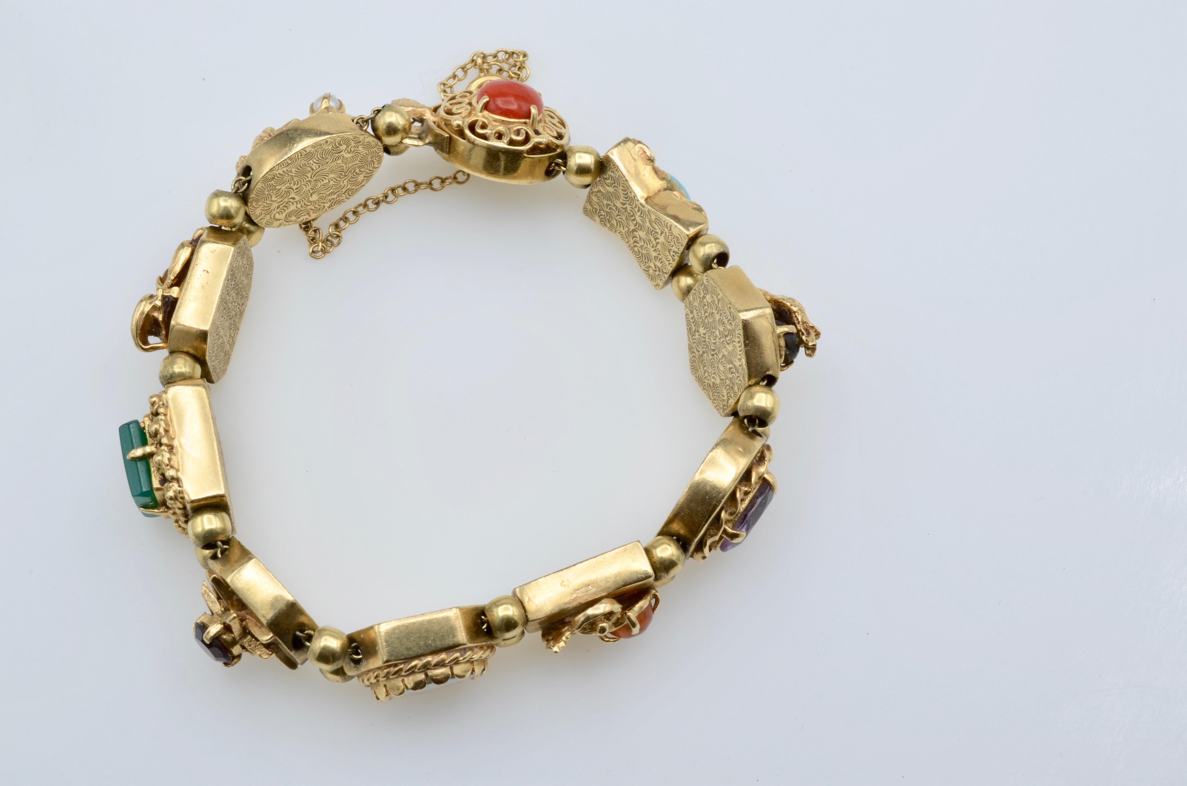 Gold Bracelet Bohemian Slider 14 Karat 3