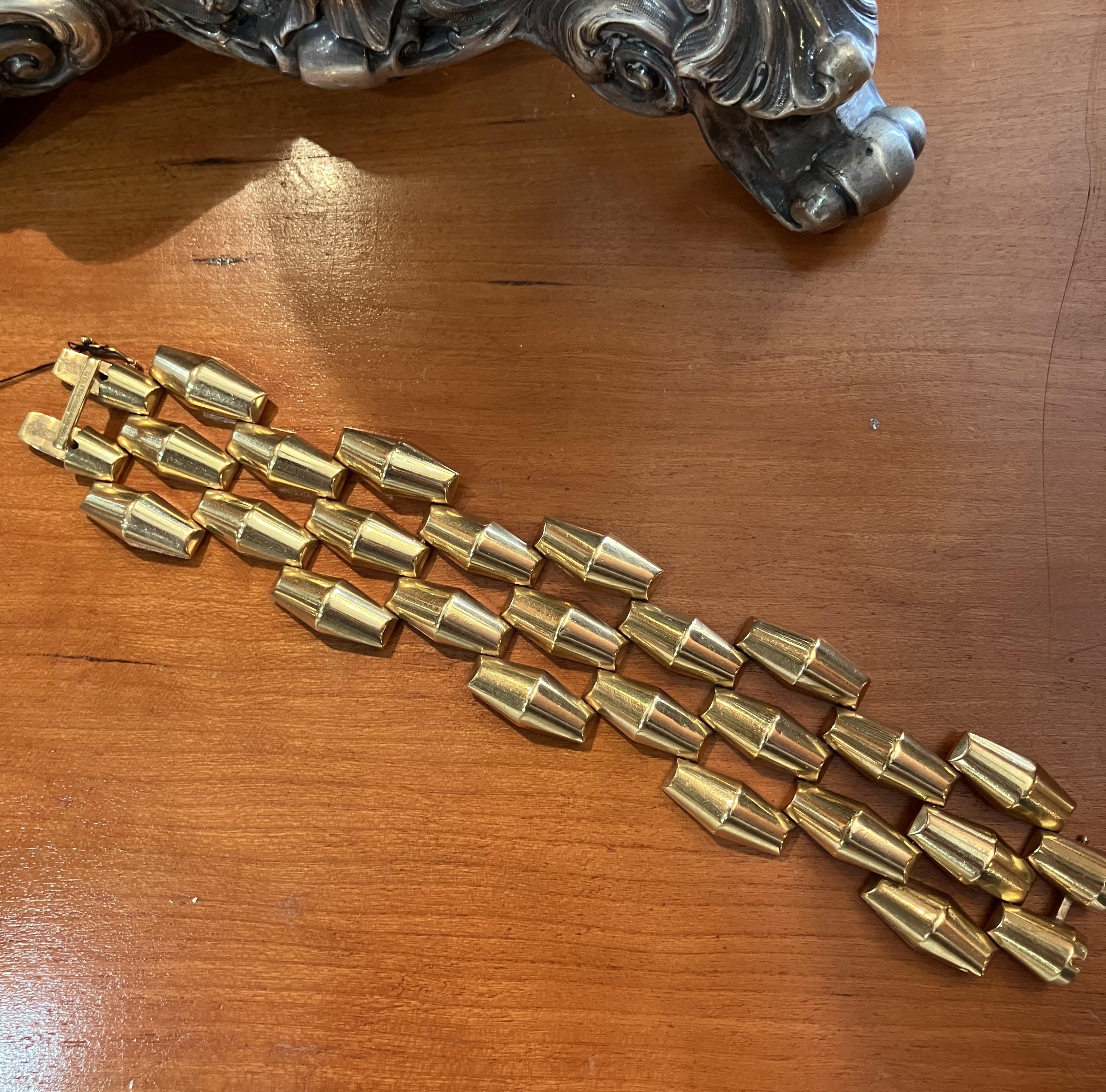 Retro Gold Bracelet  By Mossalone For Sale