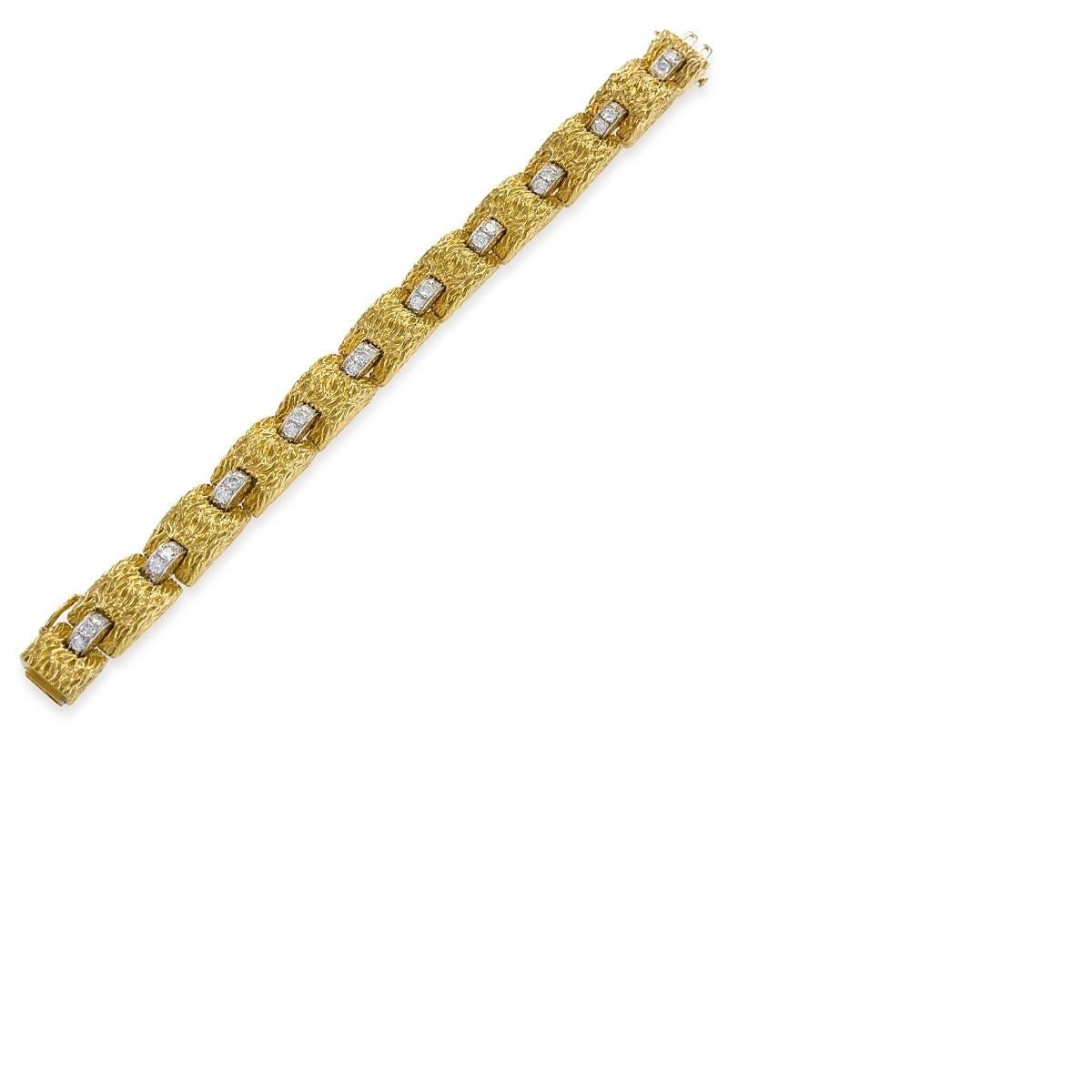 Gold Bracelet with Diamond by David Webb In Excellent Condition In New York, NY