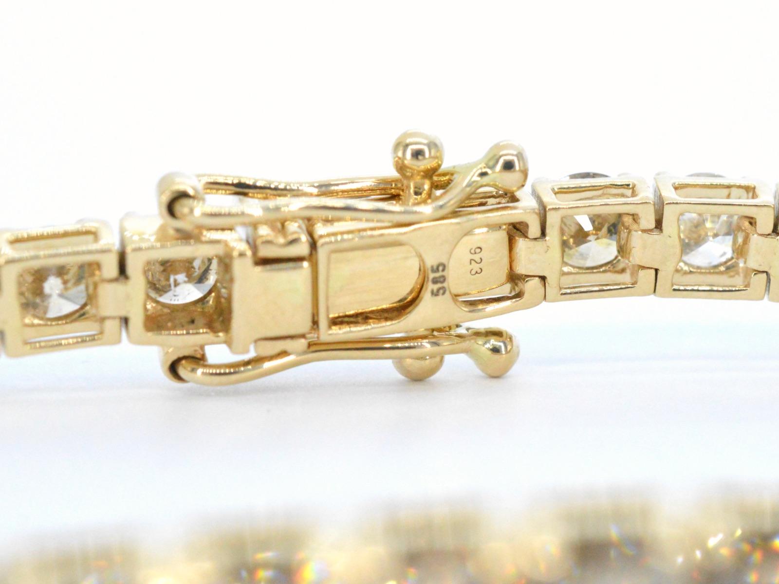 Bracelet en or avec diamants 15.00 carat en vente 1