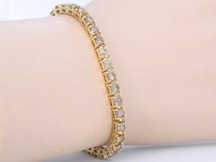 Contemporary 14kt Gold Tennis Bracelet, 40 Diamonds, 9.00 Carats, New