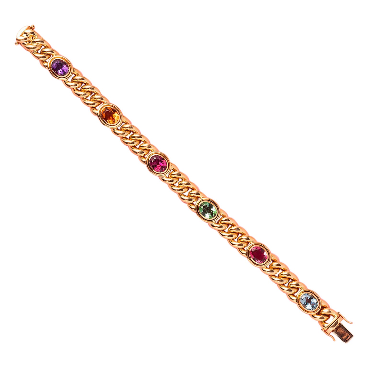 Bracelet en or avec pierres précieuses