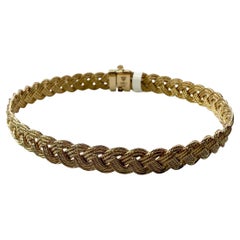Gold Braided bracelet 14KT gold vintage bracelet