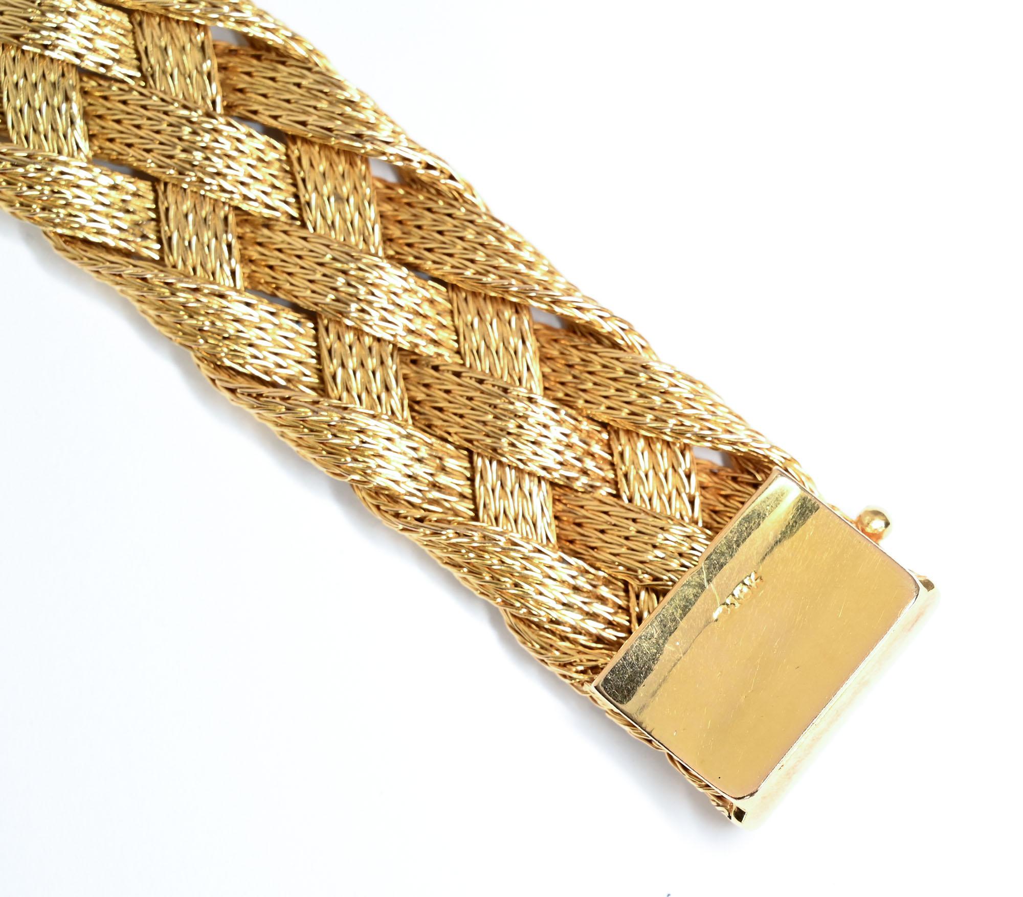 Women's Gold Braided Bracelet For Sale