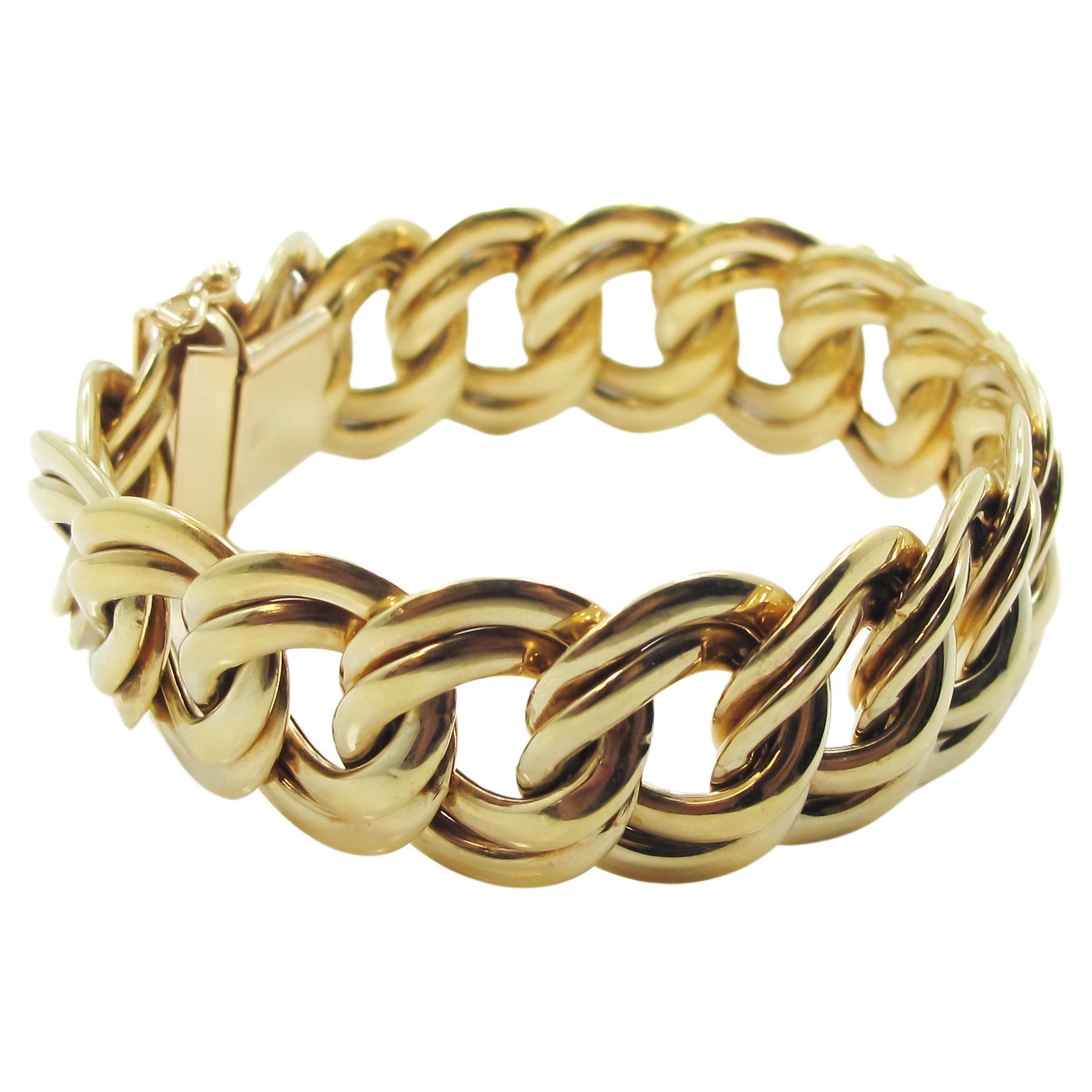 Gold Braided Double Loop Bracelet