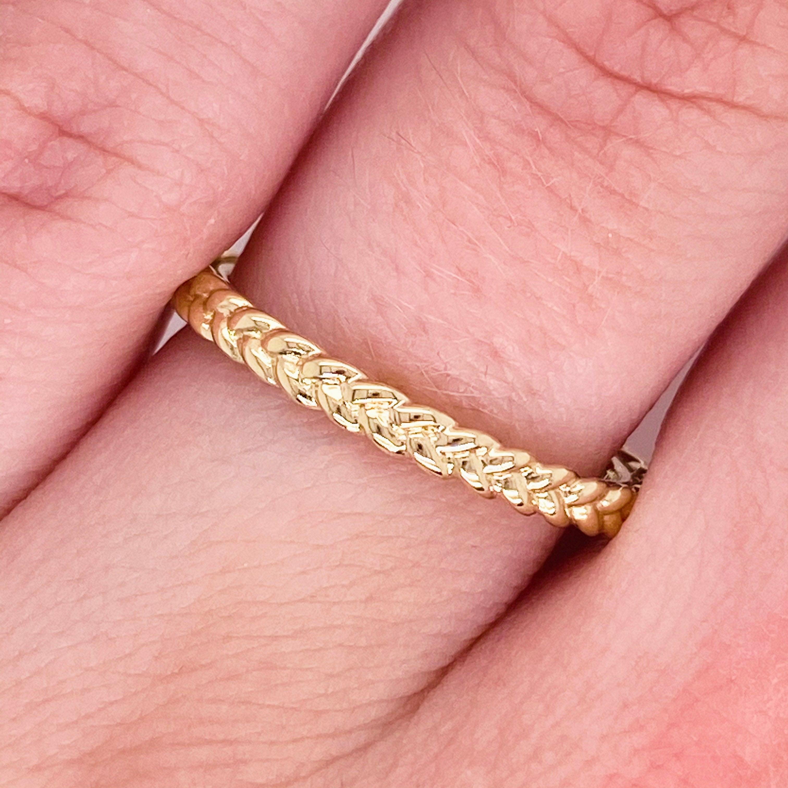 For Sale:  Gold Braided Ring, 14 Karat Yellow Gold Braided Stackable Band, LR4910CY4JJJ 2