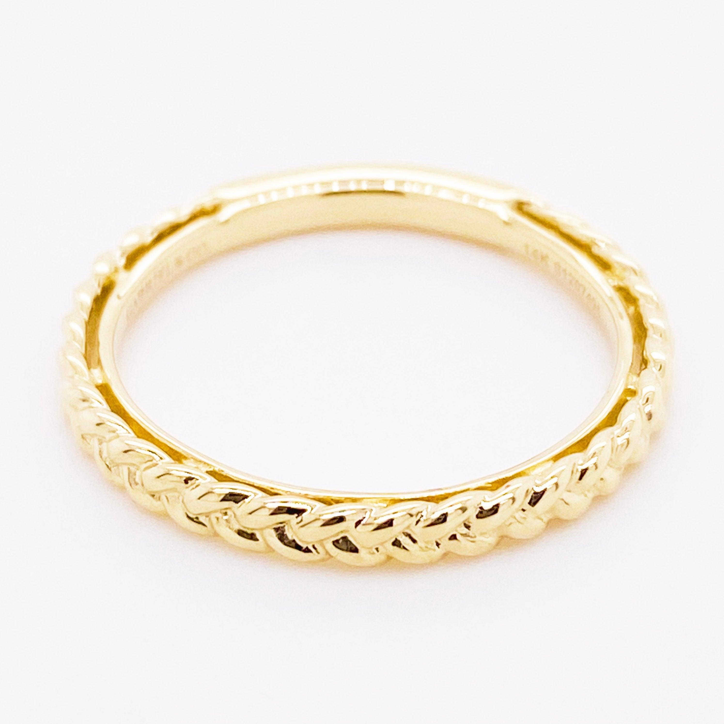 For Sale:  Gold Braided Ring, 14 Karat Yellow Gold Braided Stackable Band, LR4910CY4JJJ 3
