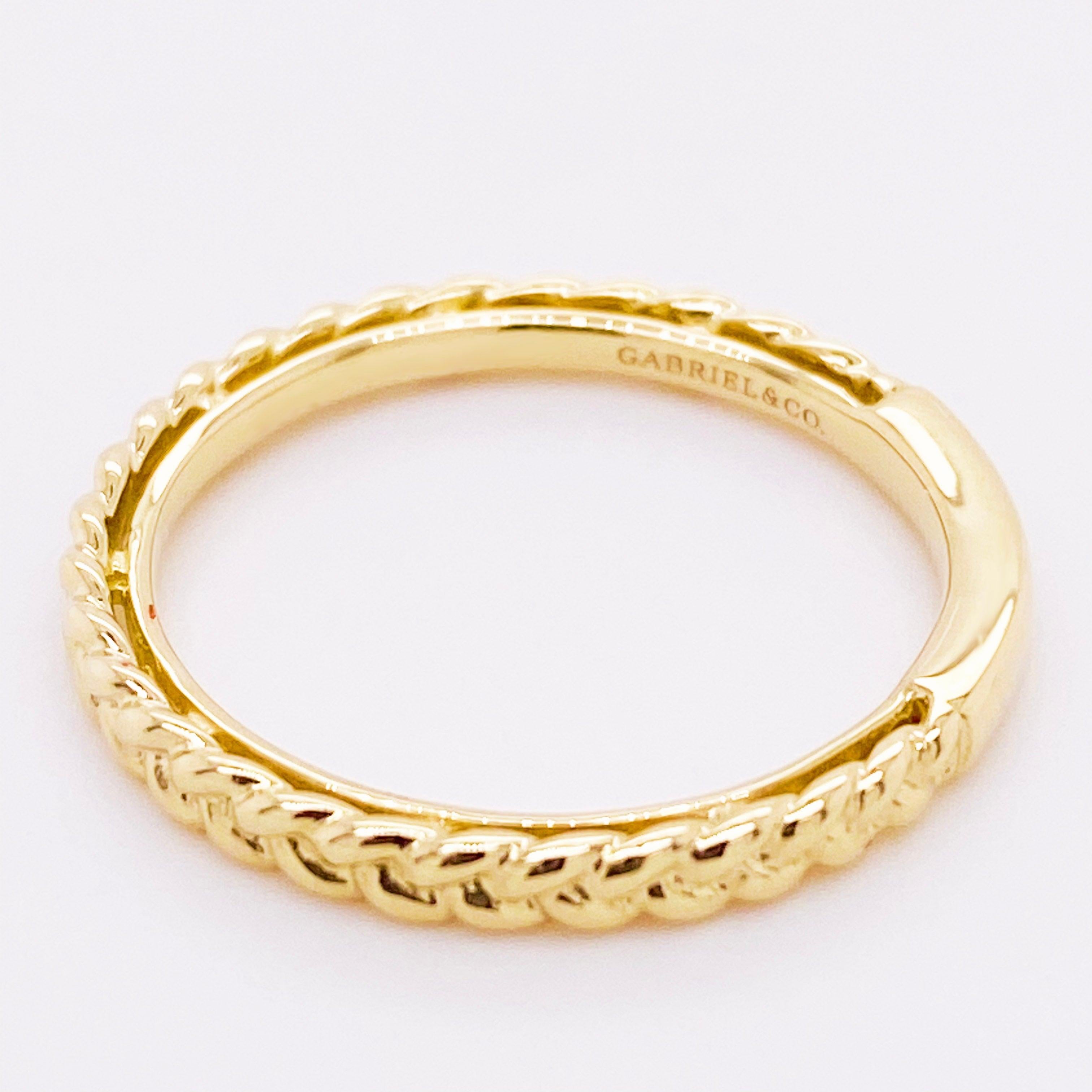 For Sale:  Gold Braided Ring, 14 Karat Yellow Gold Braided Stackable Band, LR4910CY4JJJ 4
