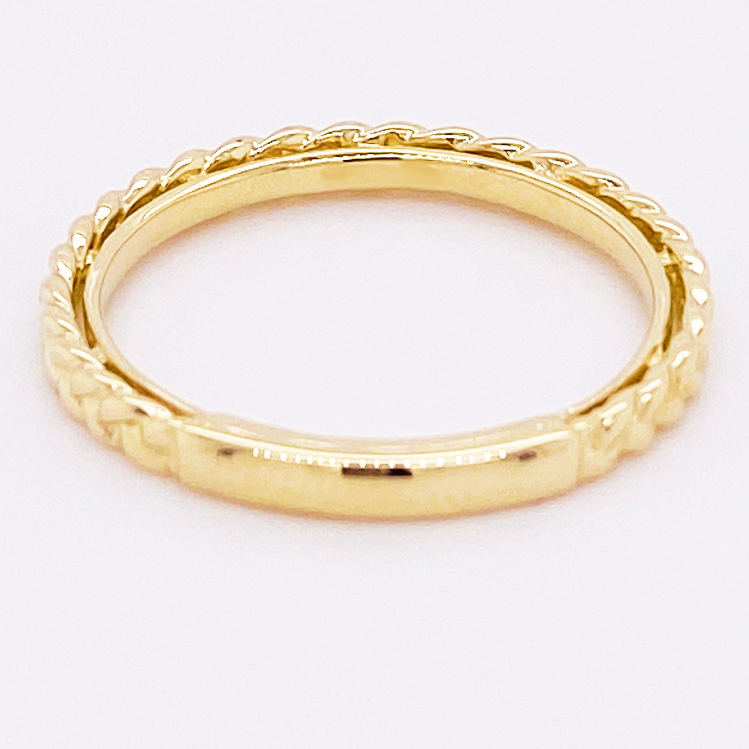 For Sale:  Gold Braided Ring, 14 Karat Yellow Gold Braided Stackable Band, LR4910CY4JJJ 5
