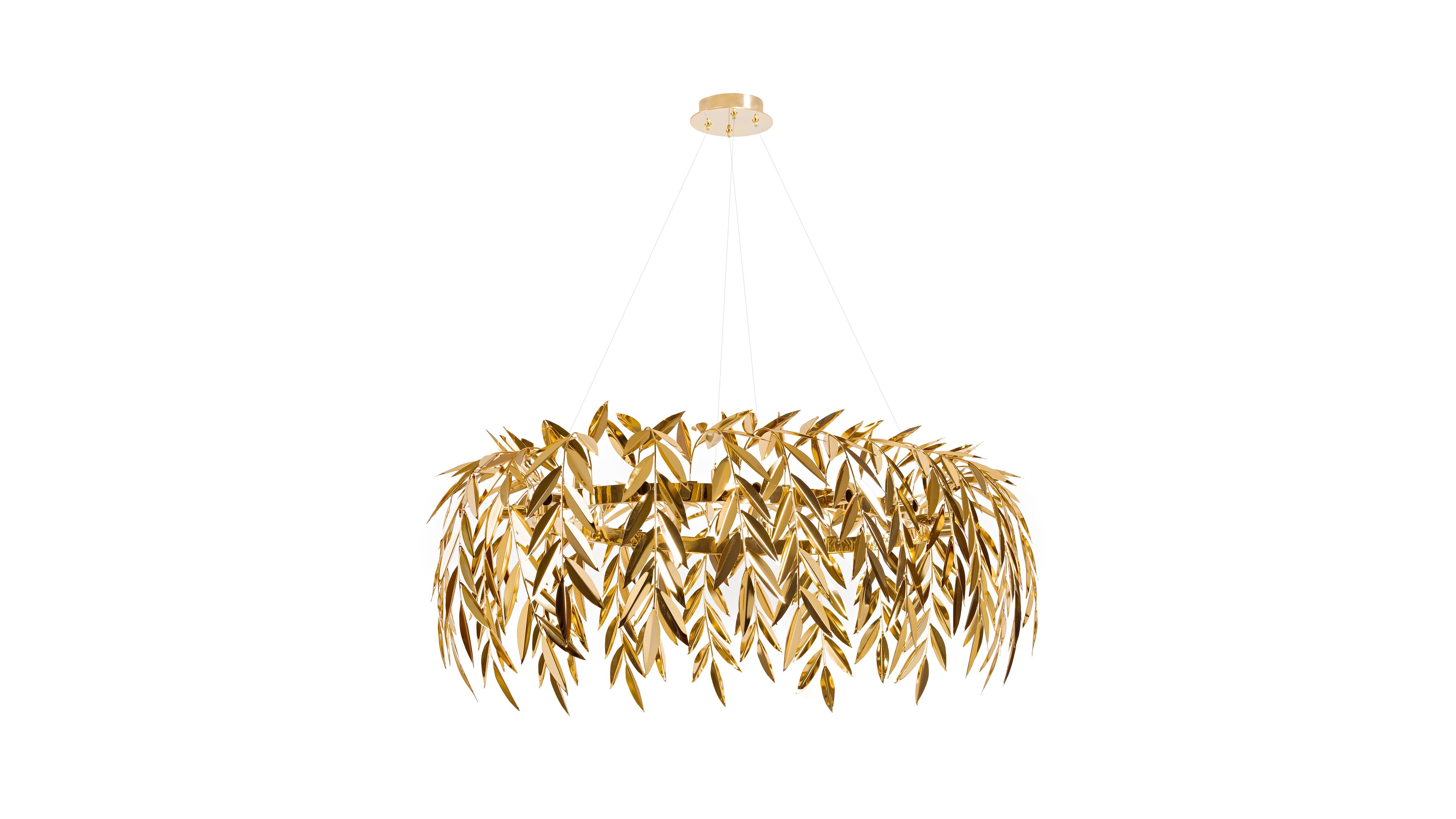 Post-Modern Gold Brass Azores Chandelier by InsidherLand For Sale