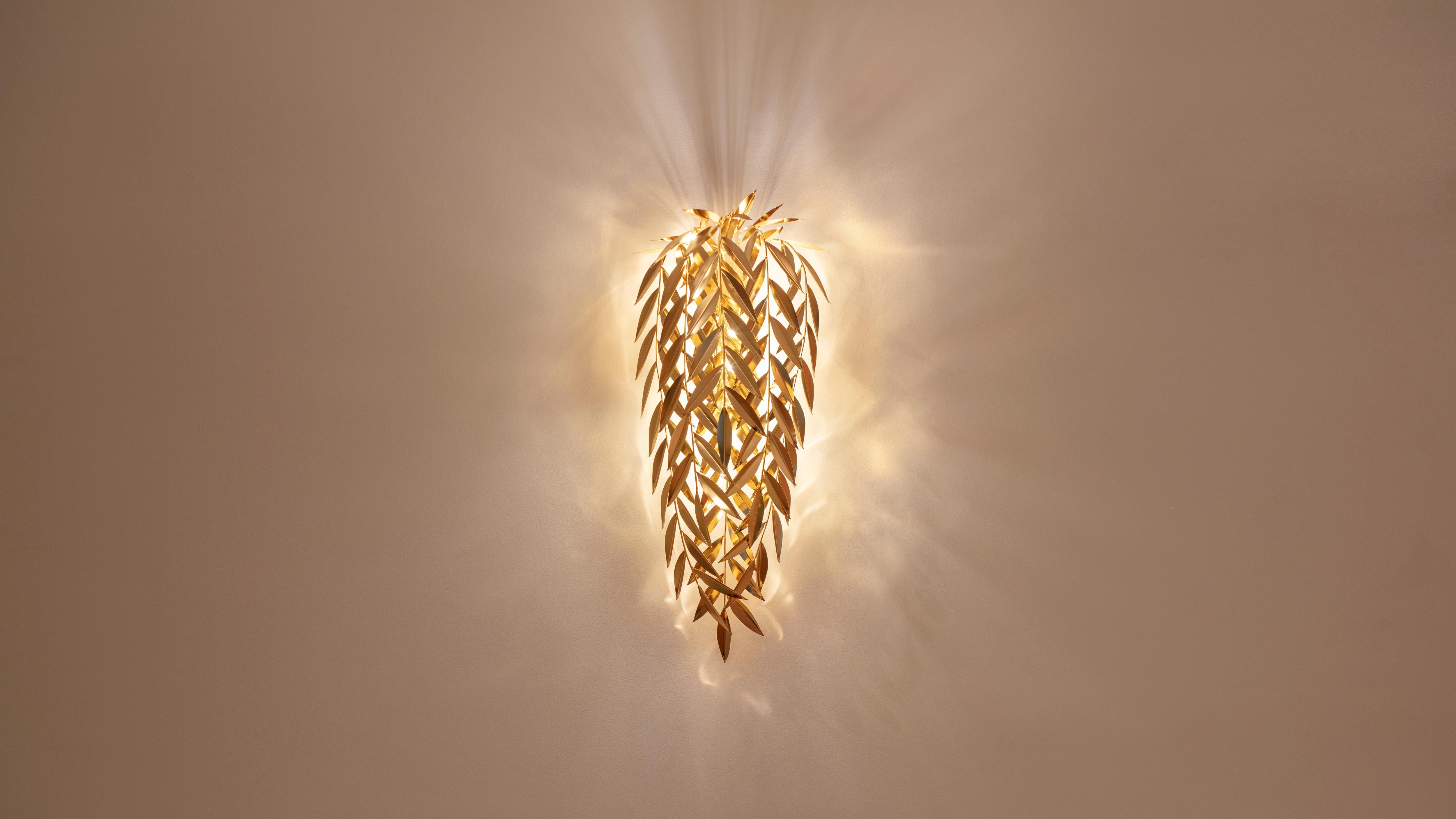 Portuguese Gold Brass Azores Wall Lamp by InsidherLand For Sale