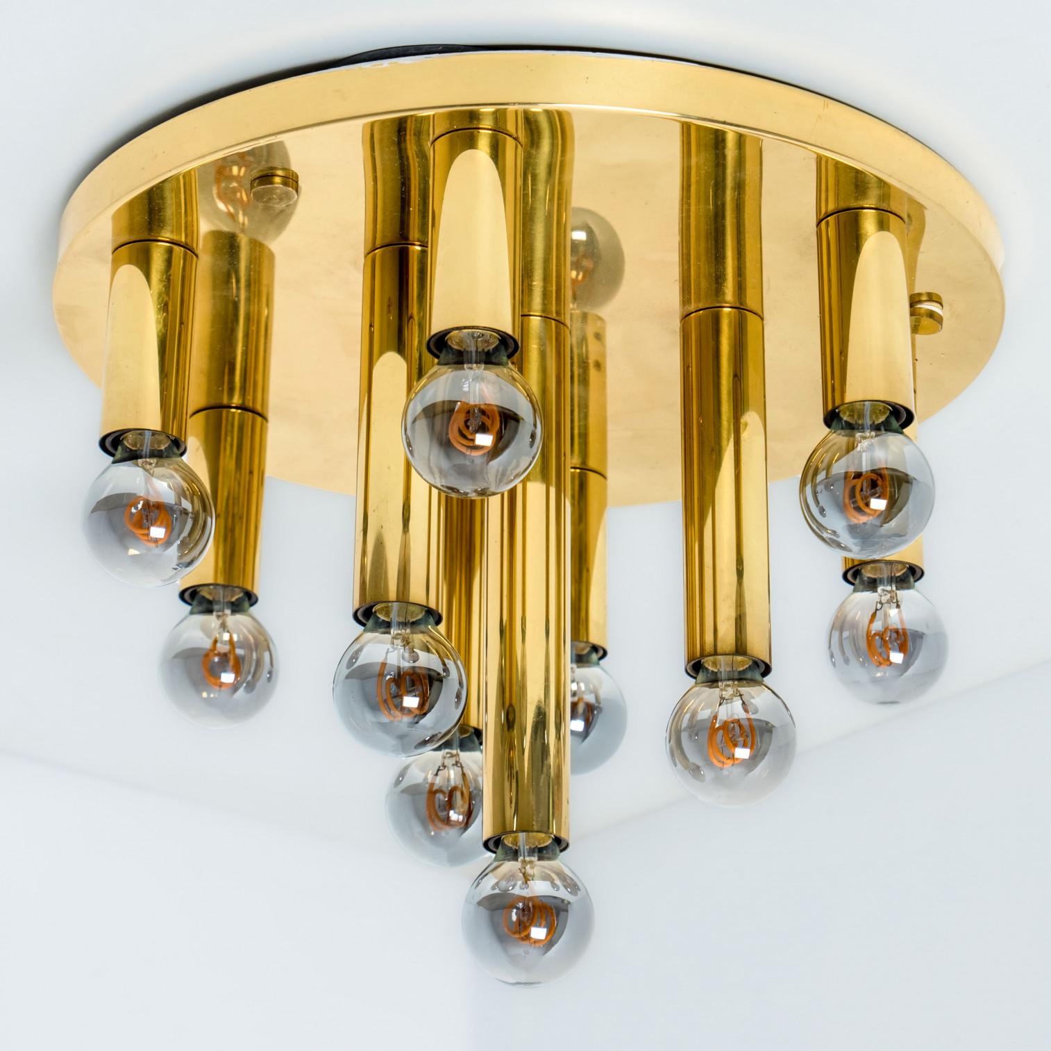 Other Gold Brass Flush Mount, Cosack, 1970s For Sale