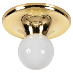  Gold Brass "Light Ball" by Flos, Italian Wall or Ceiling Lamp, Castiglioni 1960