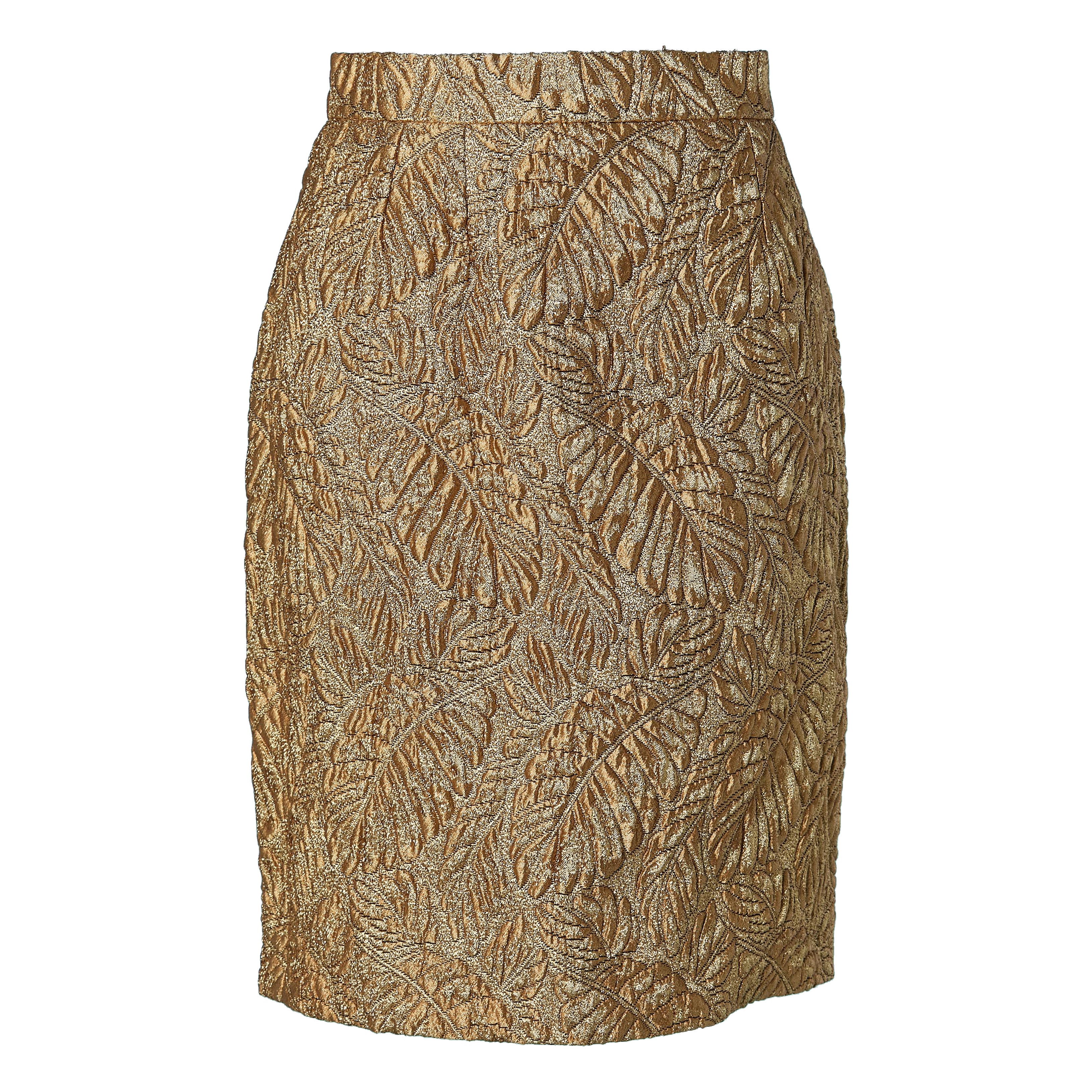 Gold brocade pencil skirt CHRISTIAN DIOR For Sale