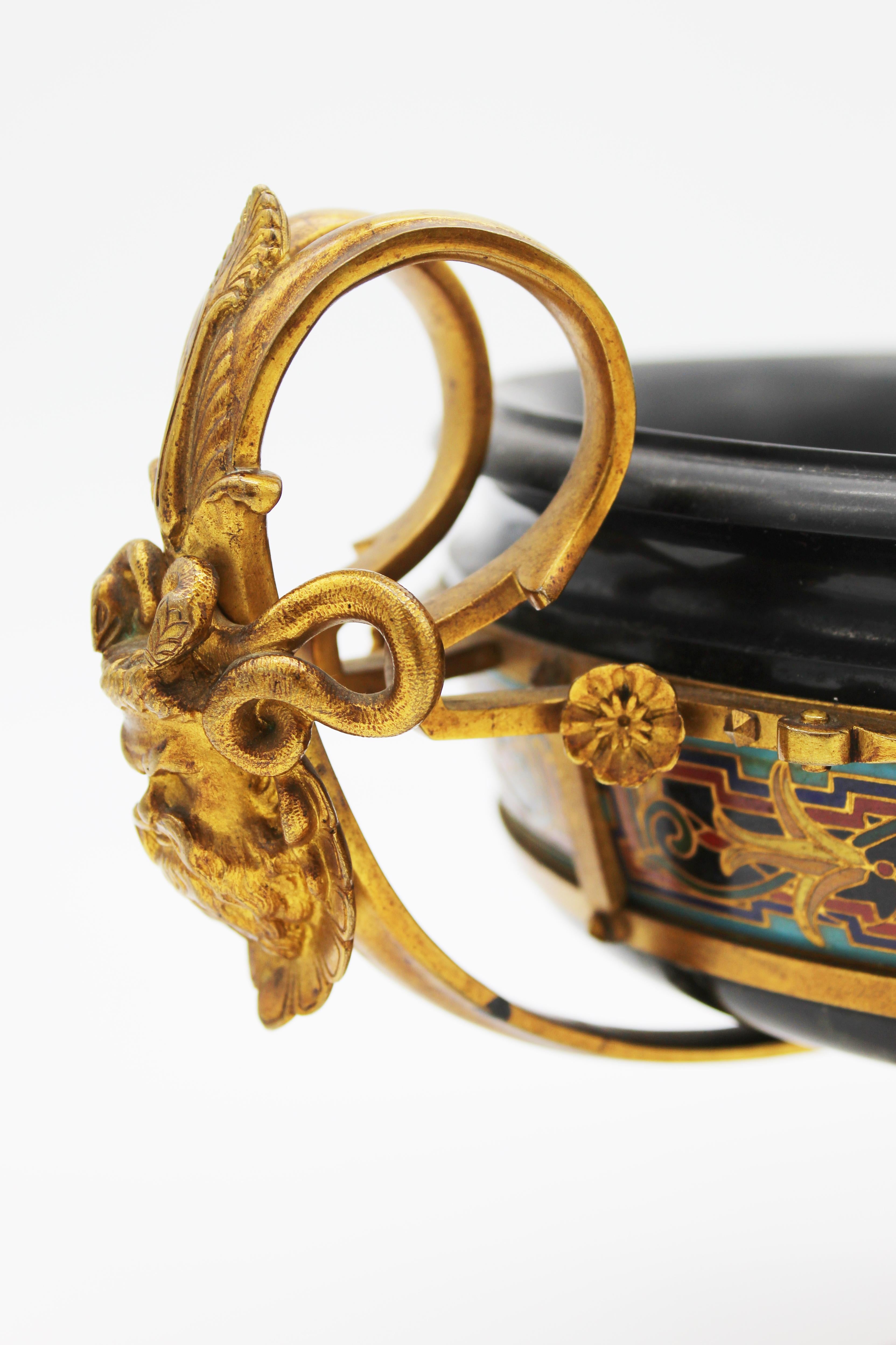 Gold Bronze and Marble Tazza by Barbedienne Attributed to Louis Constant Sevine 1