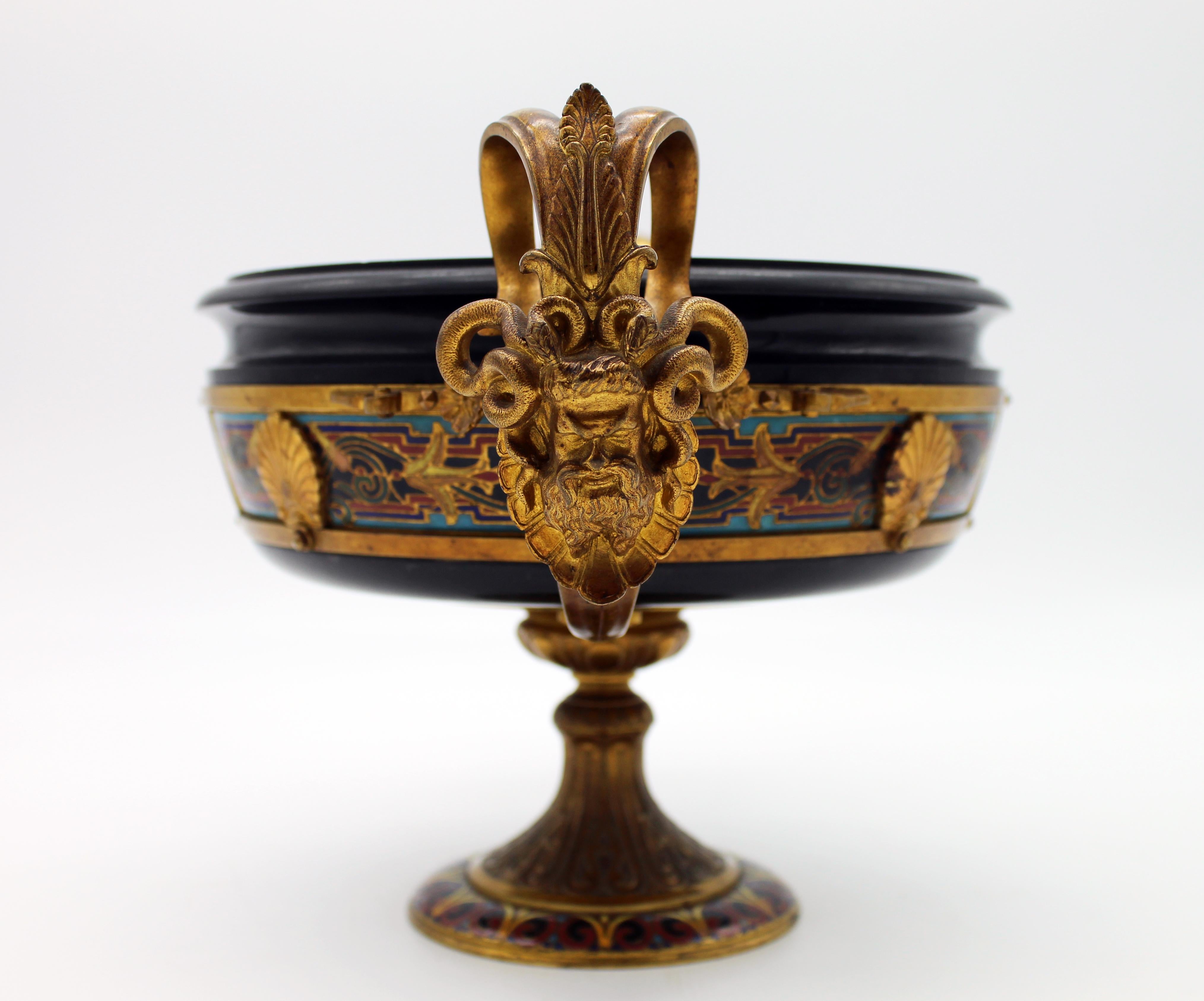 Gold Bronze and Marble Tazza by Barbedienne Attributed to Louis Constant Sevine 2