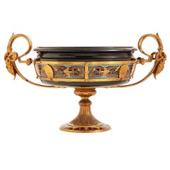 Gold Bronze and Marble Tazza by Barbedienne Attributed to Louis Constant Sevine