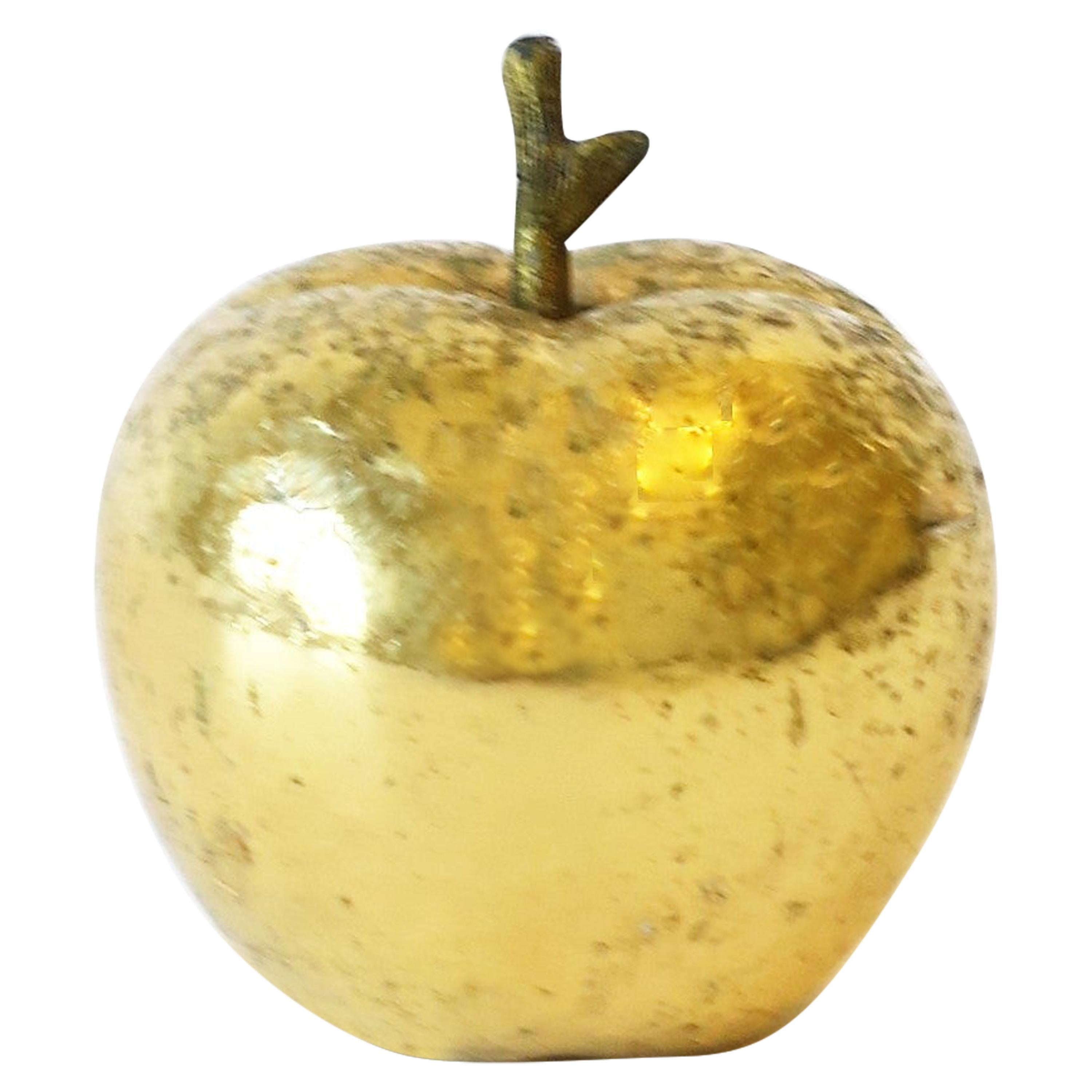 Gold Bronze Apple Sculpture Decorative Object