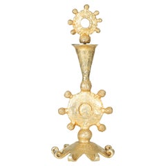 Gold Bronze Candle Holder Pierre Casenove for Fondica, 1990s