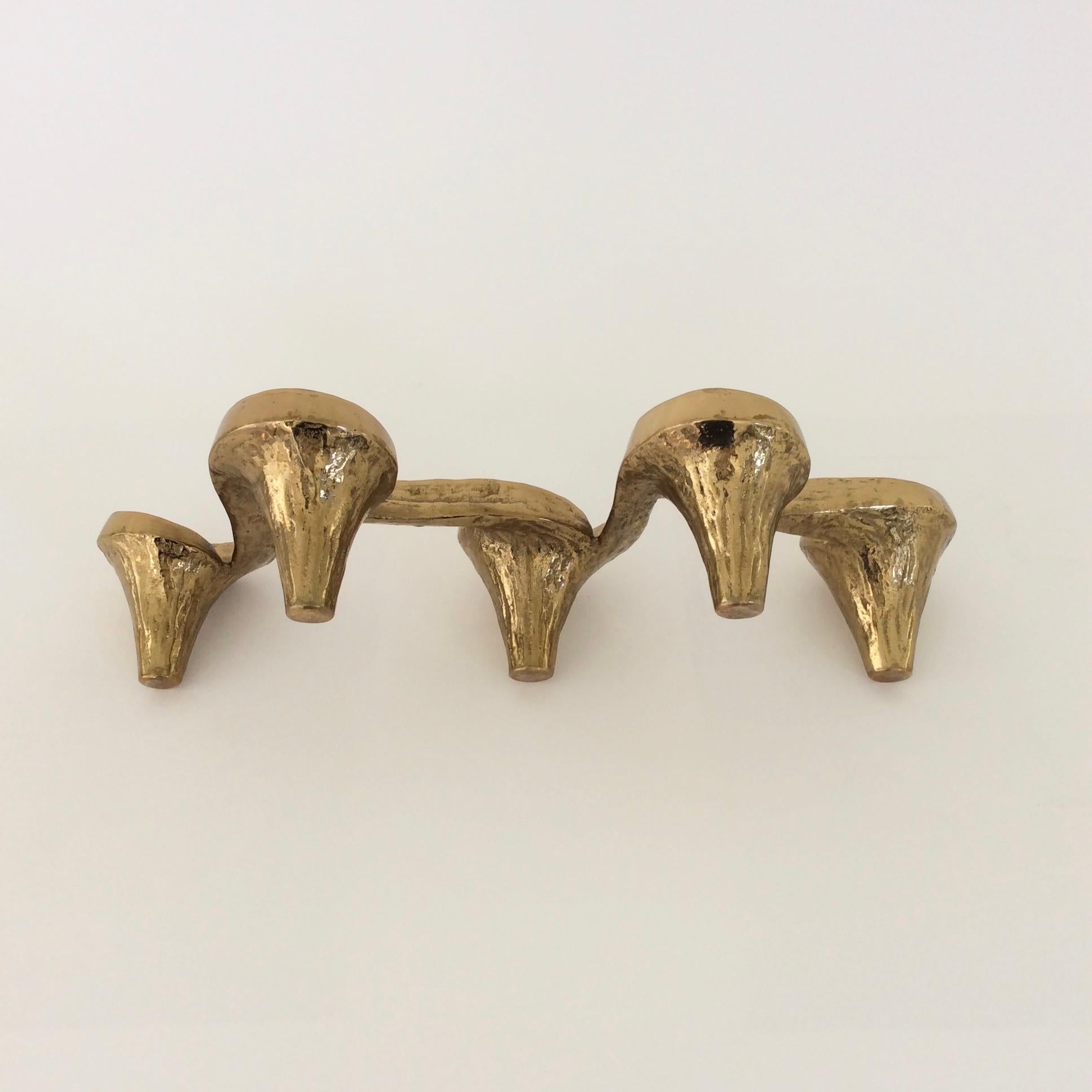 Gold Bronze Candle Holders, circa 1980, France 6