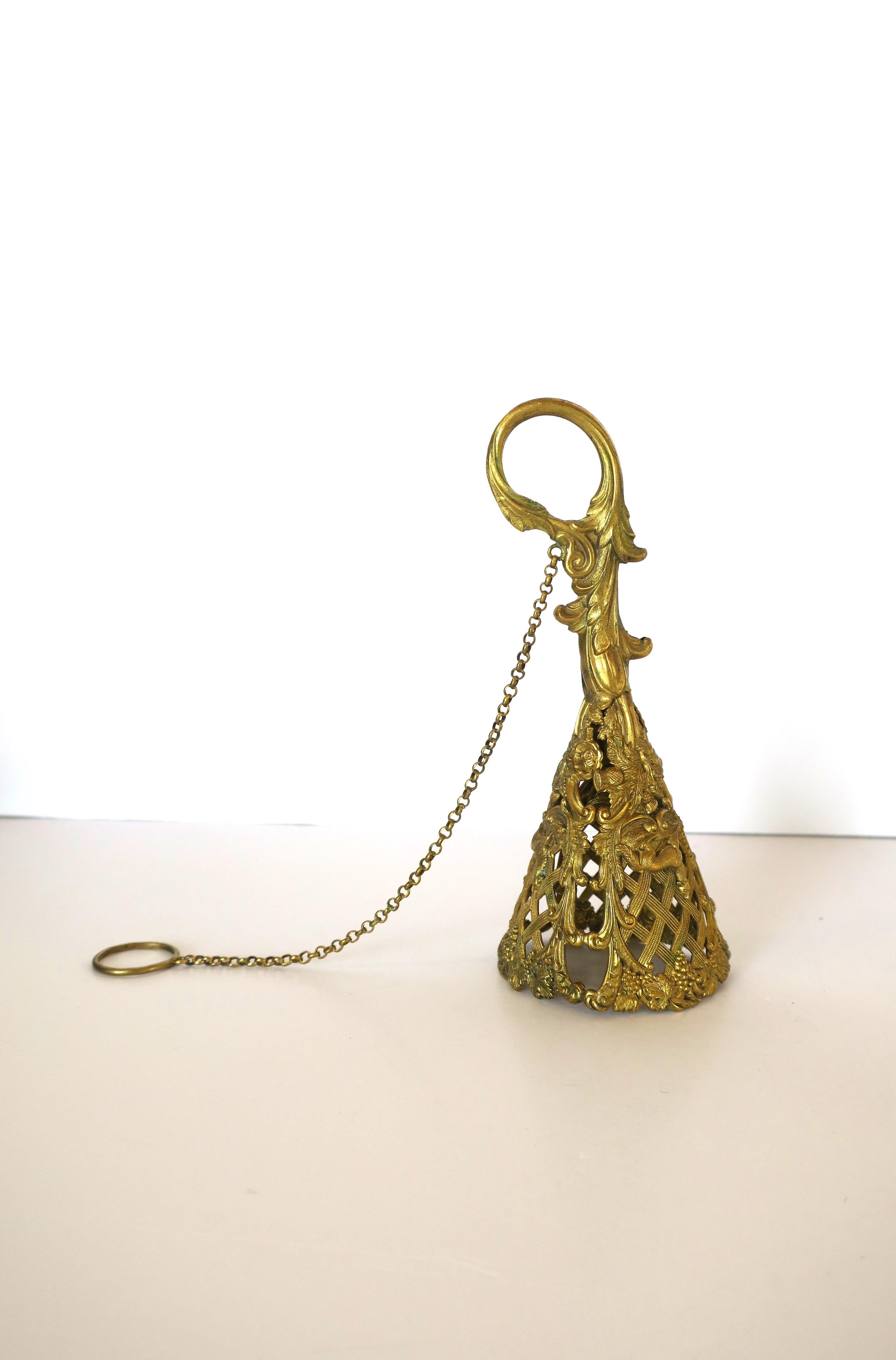 Gilt Gold Bronze Candle Snuffer in the Regency Style For Sale