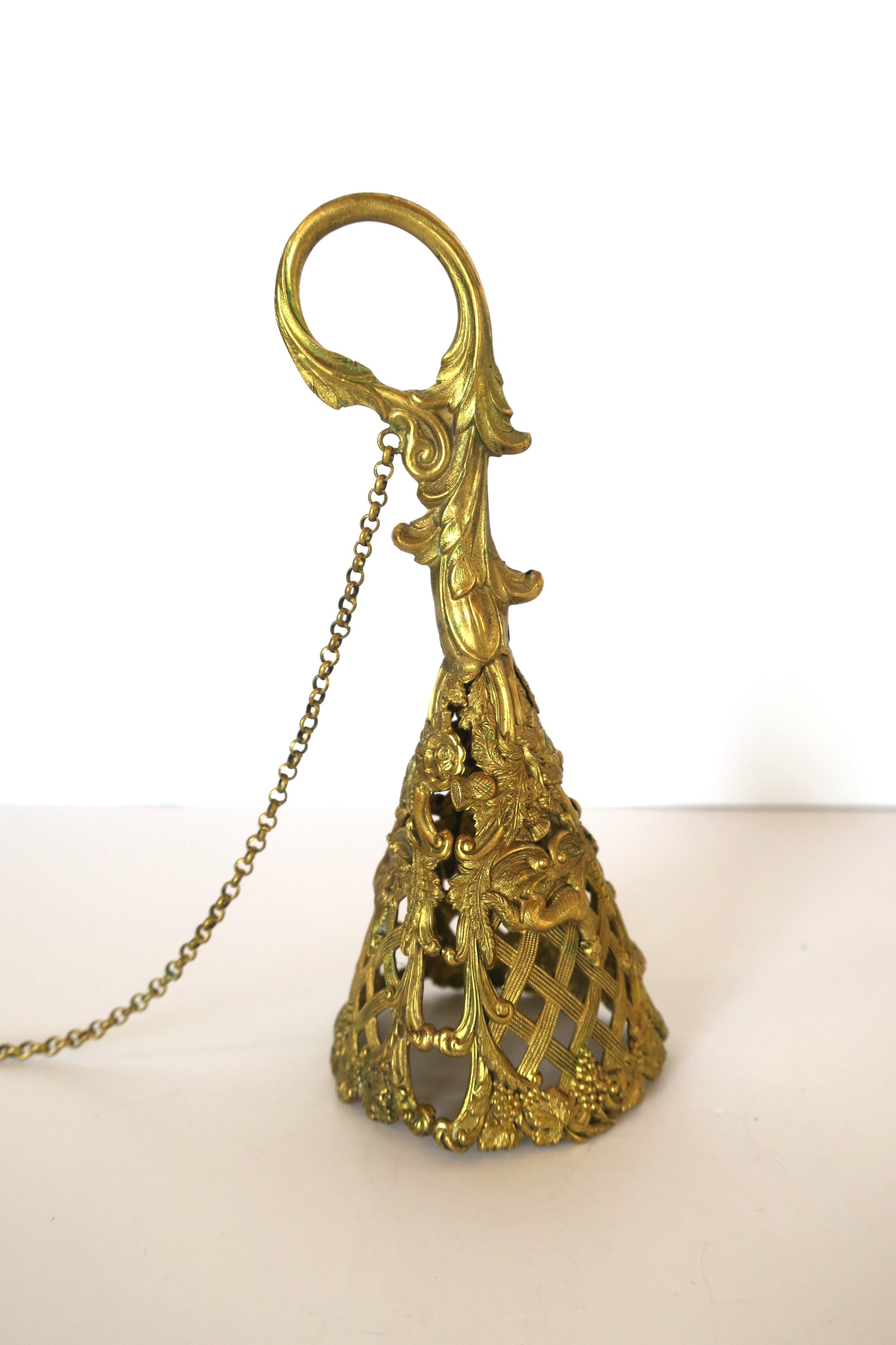 Gold Bronze Candle Snuffer in the Regency Style In Good Condition For Sale In New York, NY