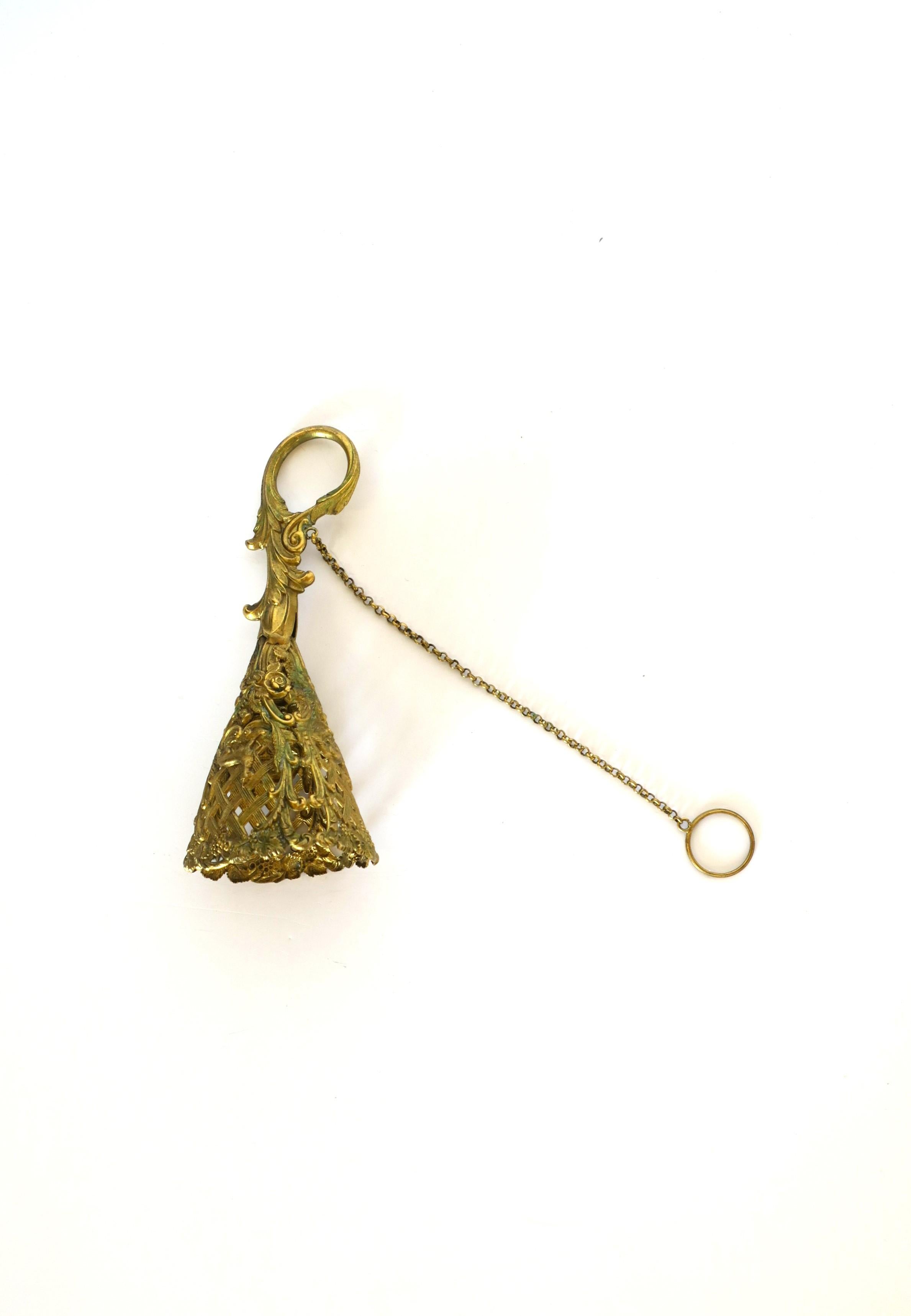 Gold Bronze Candle Snuffer in the Regency Style For Sale 1