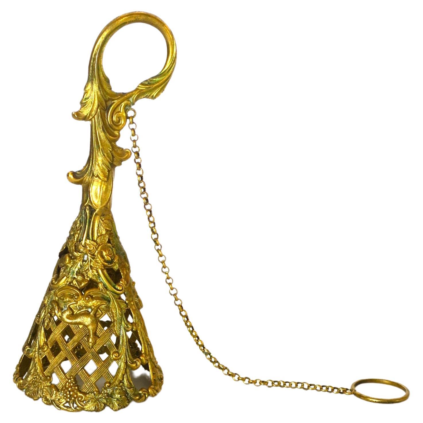 Gold Bronze Candle Snuffer in the Regency Style For Sale