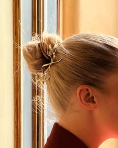 Gold Brooch or Hairpin Oregon Sunstone Diamond Drop