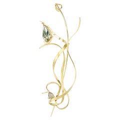 Spilla o fermaglio per capelli in oro Oregon Sunstone Diamond Drop