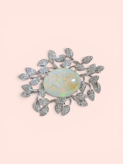 Gold Brooch & Pendant with Opal huge