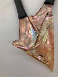 Gold/Brown  Iridescent Nacre Pendant and matching Earrings by Sylvia Gottwald
