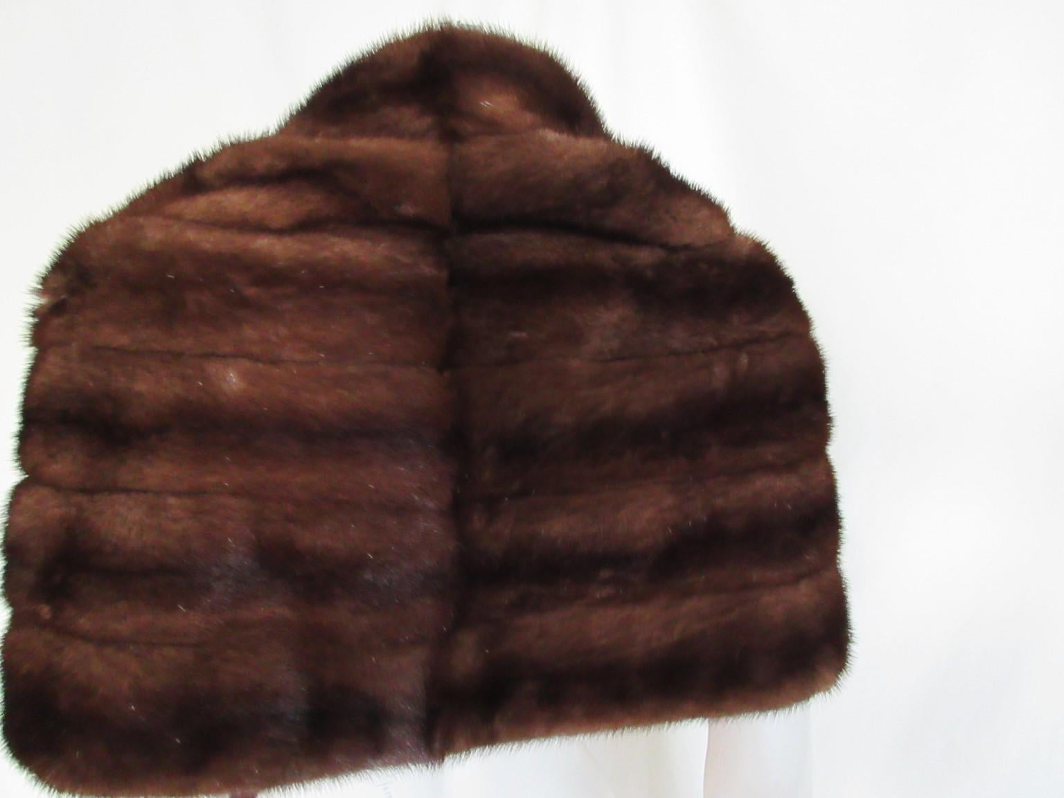 Black Gold Brown Mink Fur Stole For Sale