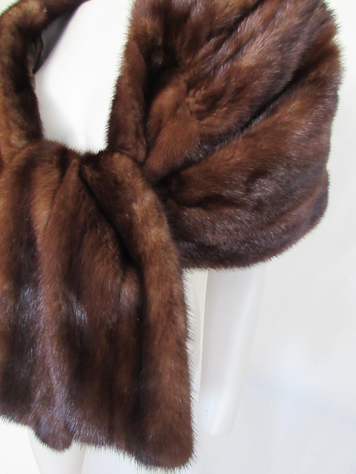 Women's or Men's Gold Brown Mink Fur Stole For Sale