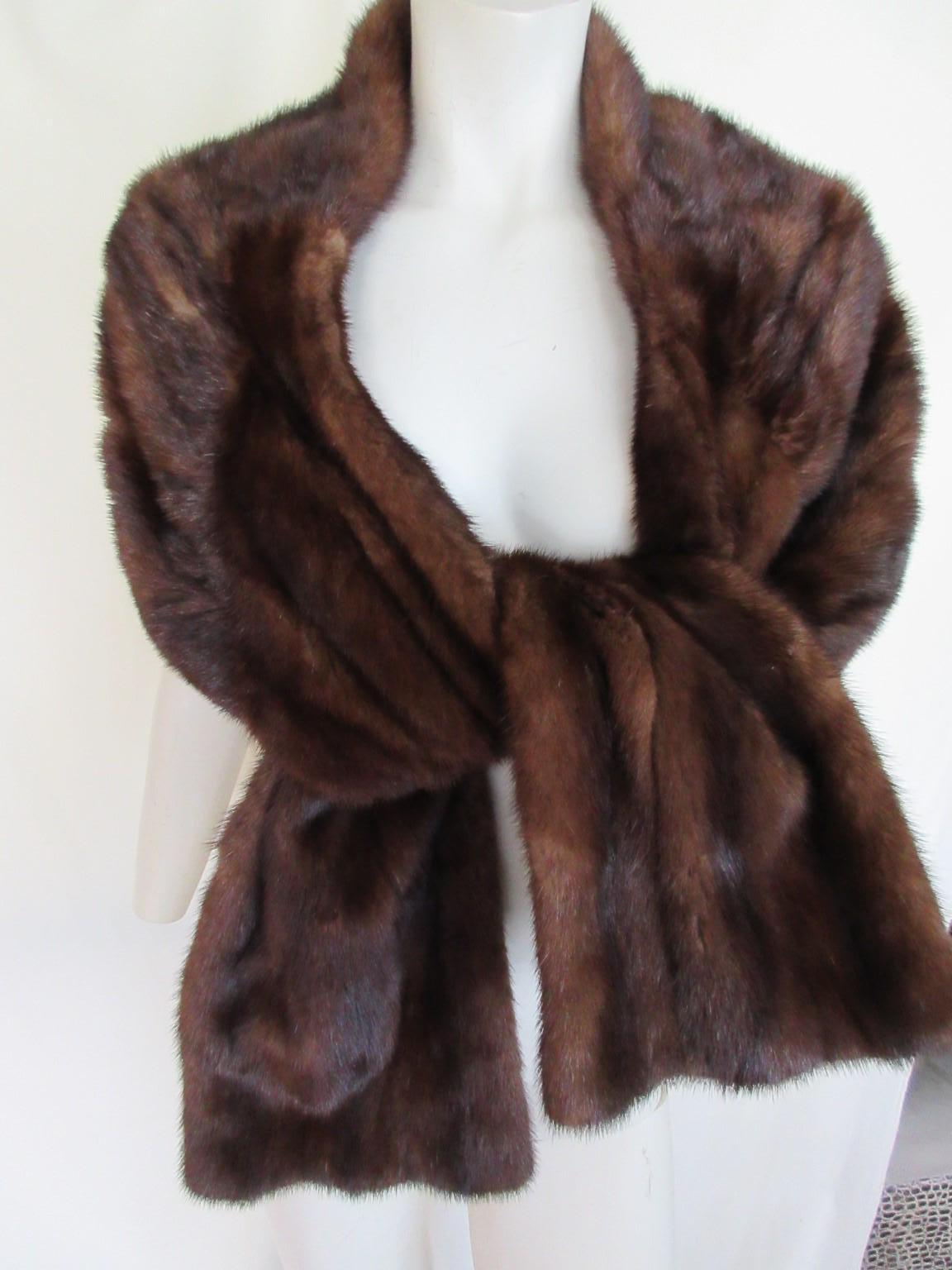 Gold Brown Mink Fur Stole For Sale 2