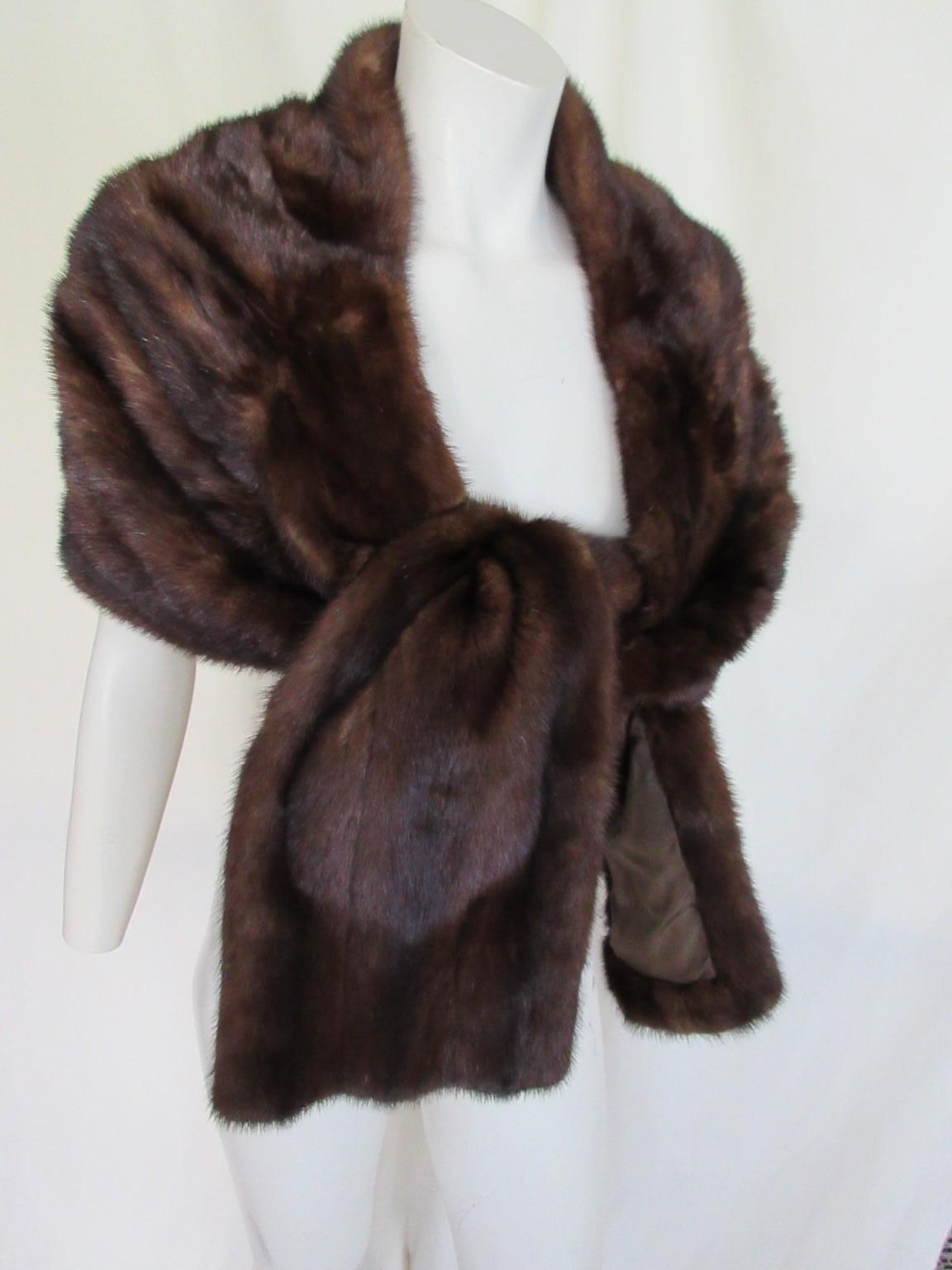 Gold Brown Mink Fur Stole For Sale 4