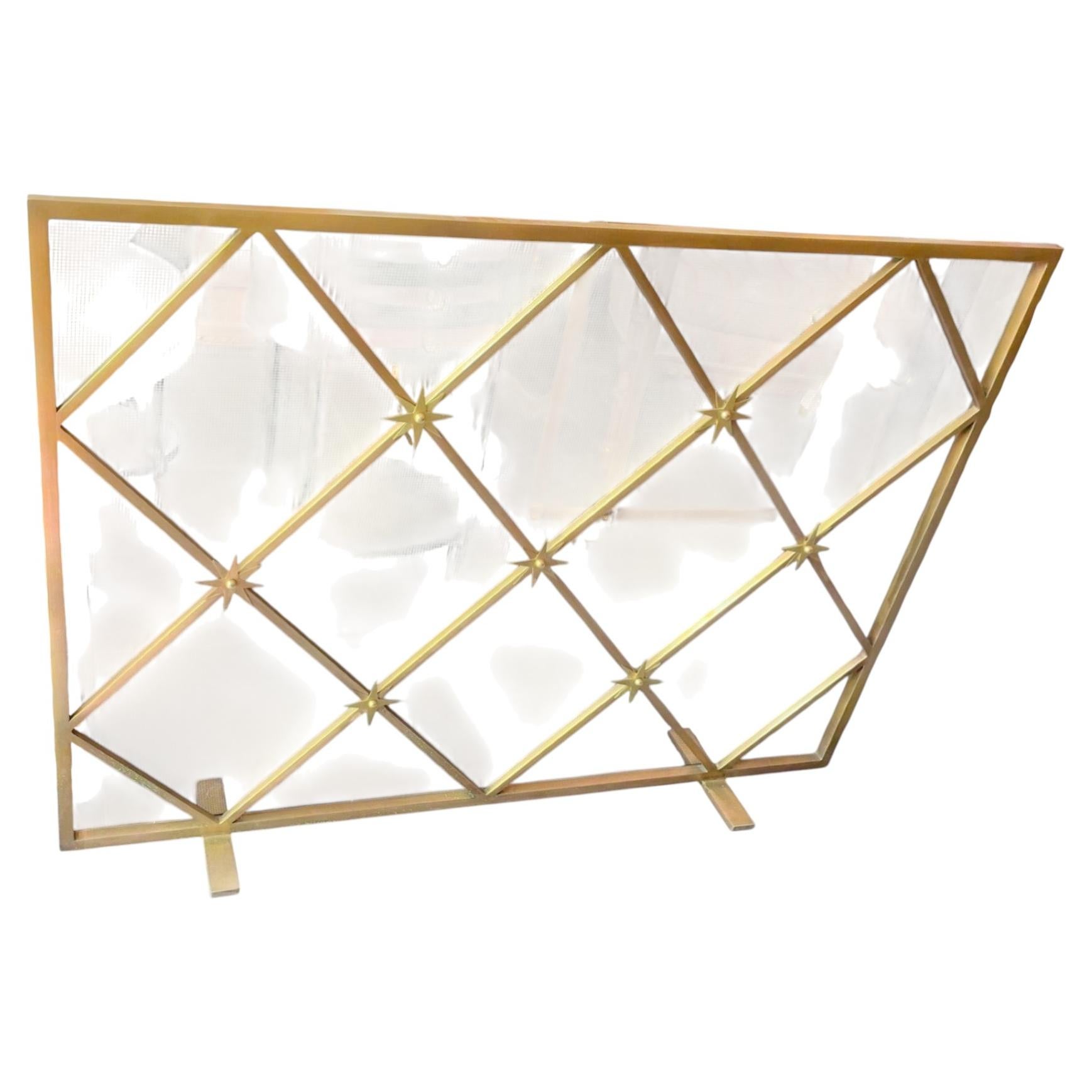 Brush Gold Fire Screen