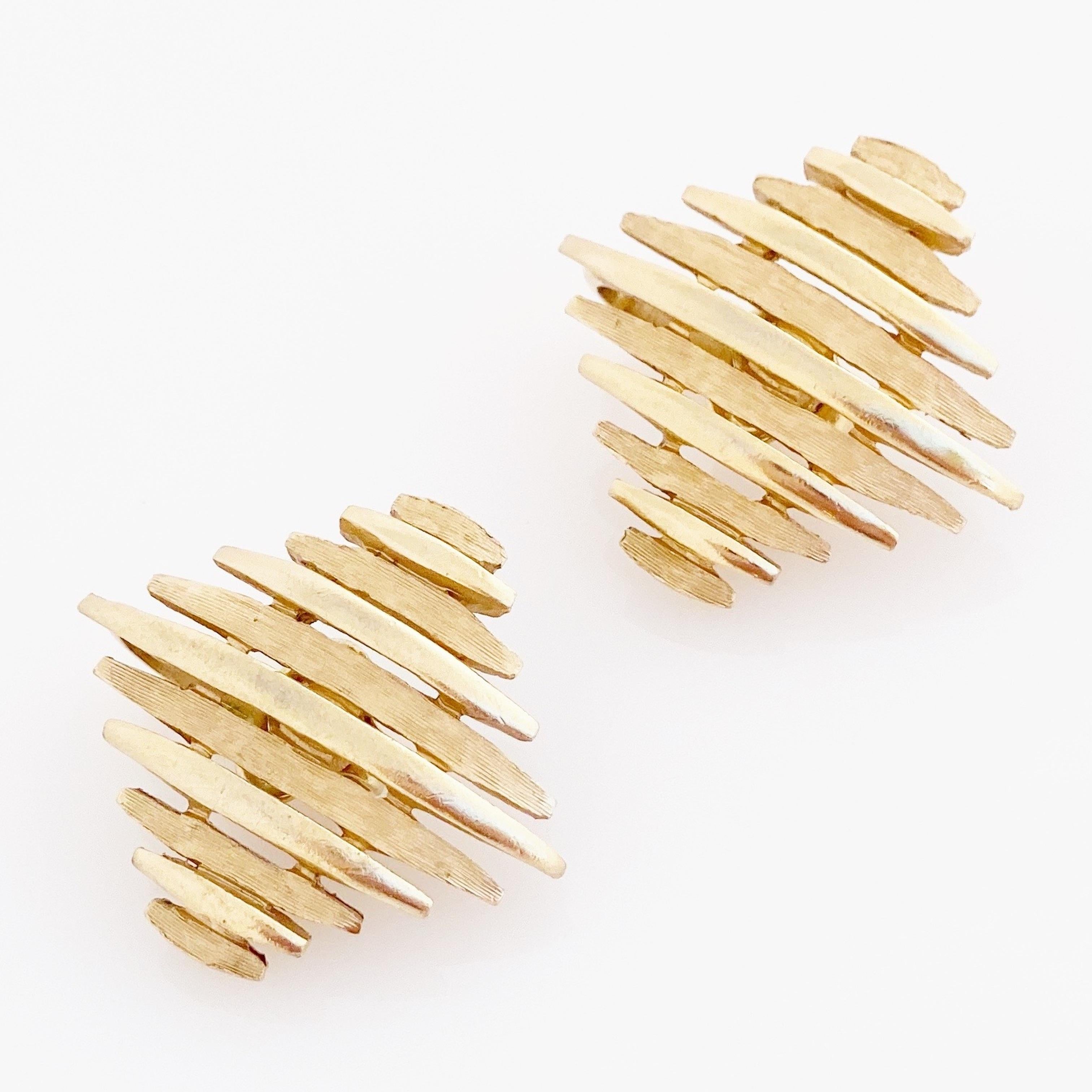 shop thrilling trifari gold leaf earrings