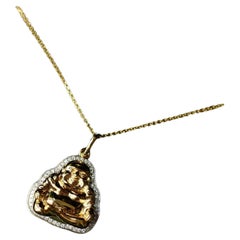 Collar Buda de Oro con Colgante de Diamantes en Oro Amarillo de 18 K