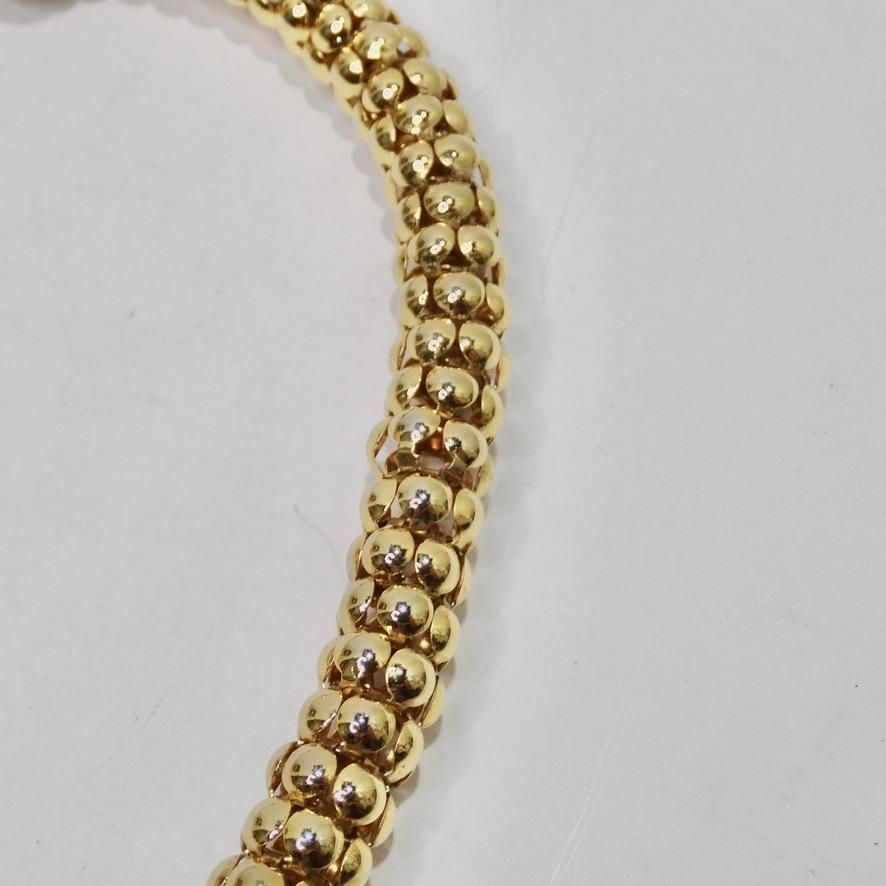 Gold Bulgari Inspired Greek Statement Necklace In Excellent Condition For Sale In Scottsdale, AZ
