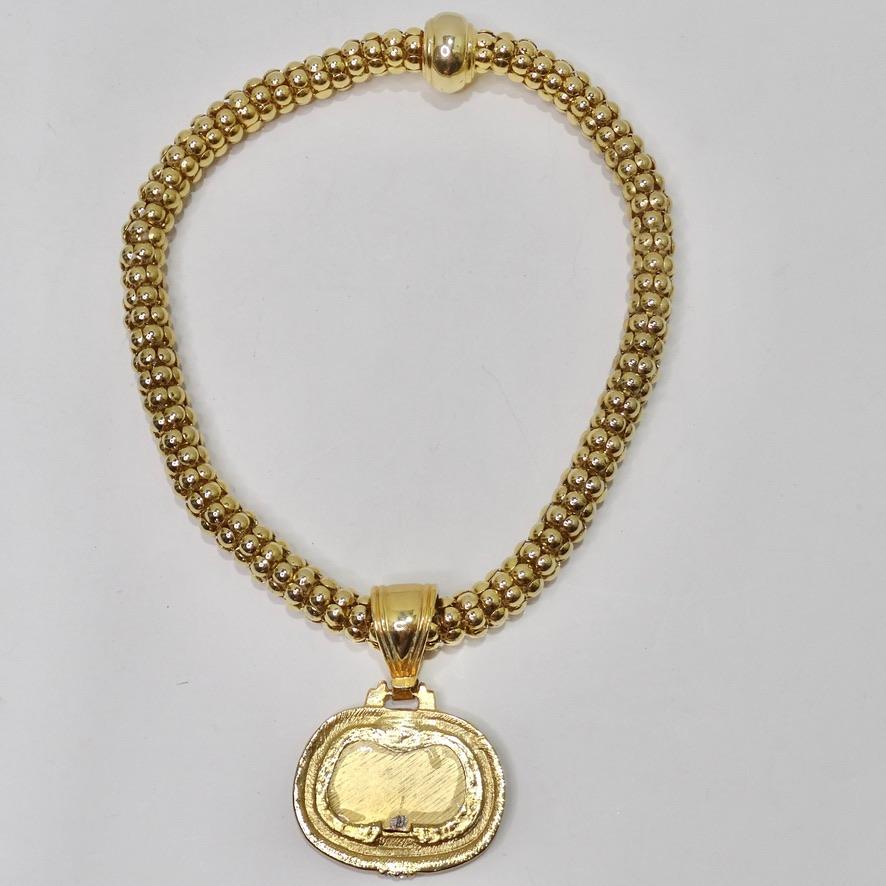 Gold Bulgari Inspired Greek Statement Necklace For Sale 1