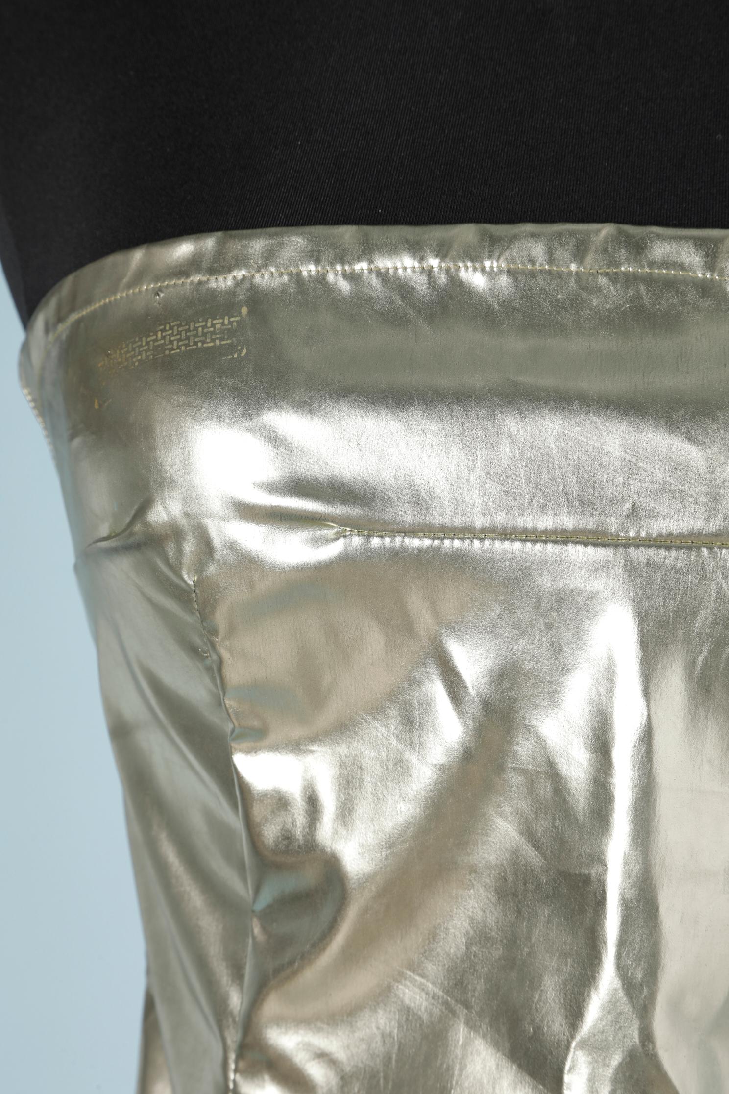 Gray Gold bustier dress in coated fabric D&G by Dolce & Gabbana For Sale