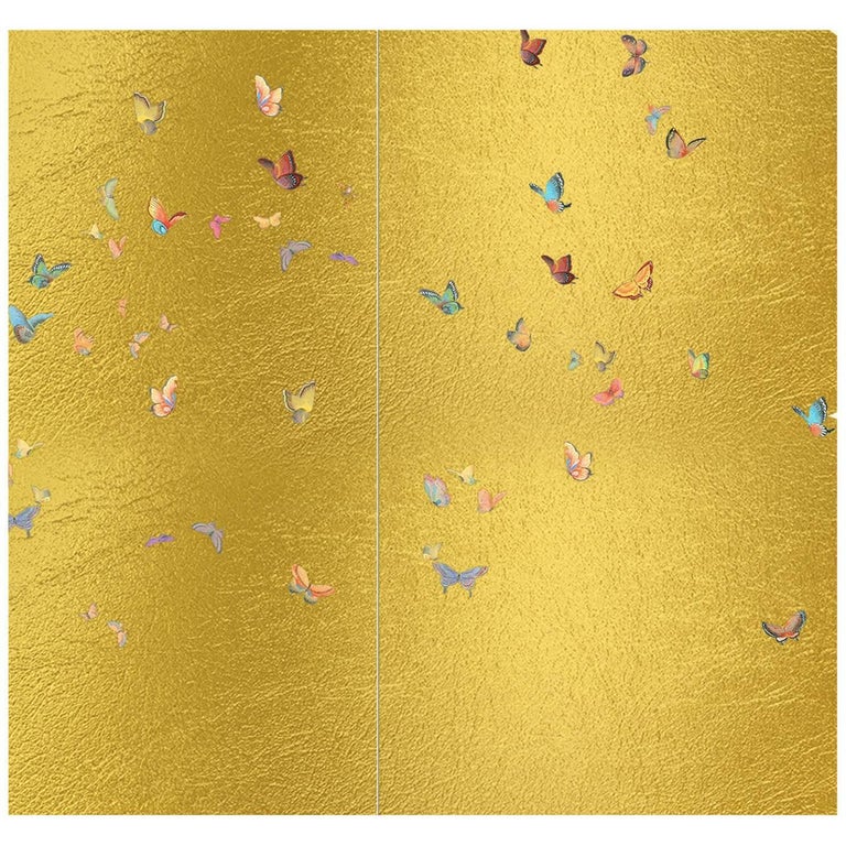 Gold Butterflies Wallpaper For Sale at 1stDibs